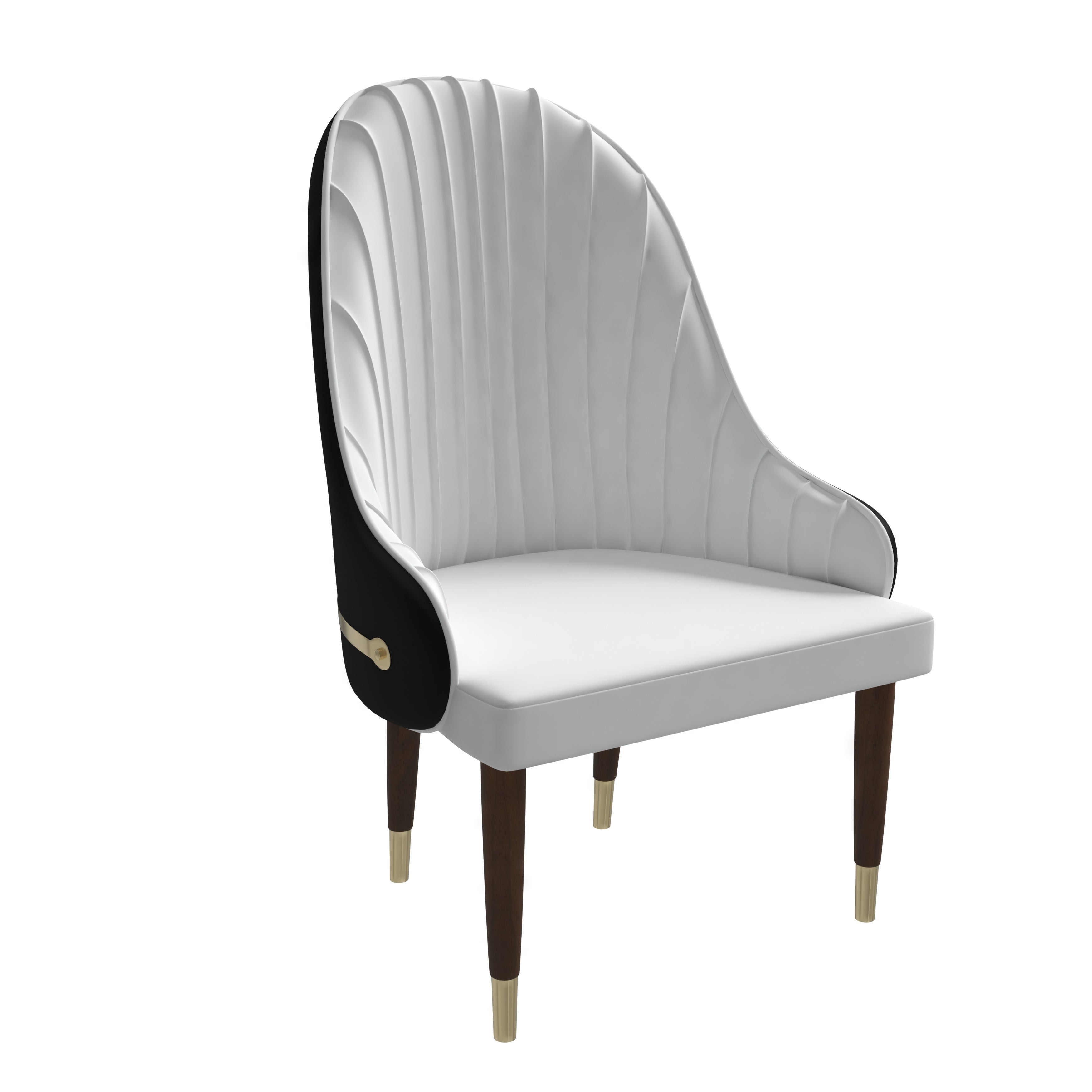 Elara Collection Wooden Dining Chair in Black/White