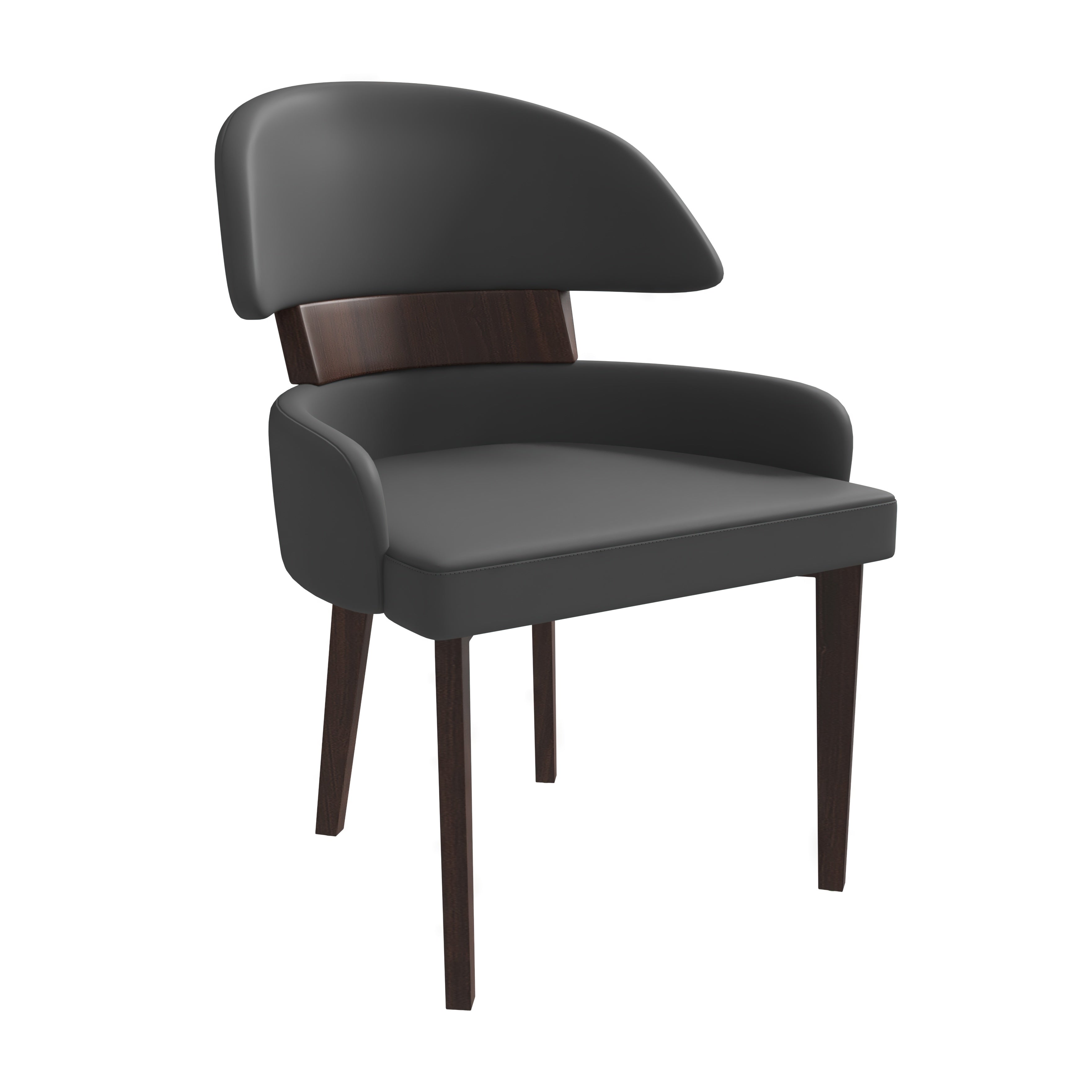 Ethos Collection Modern Wooden Dining Chair in Grey