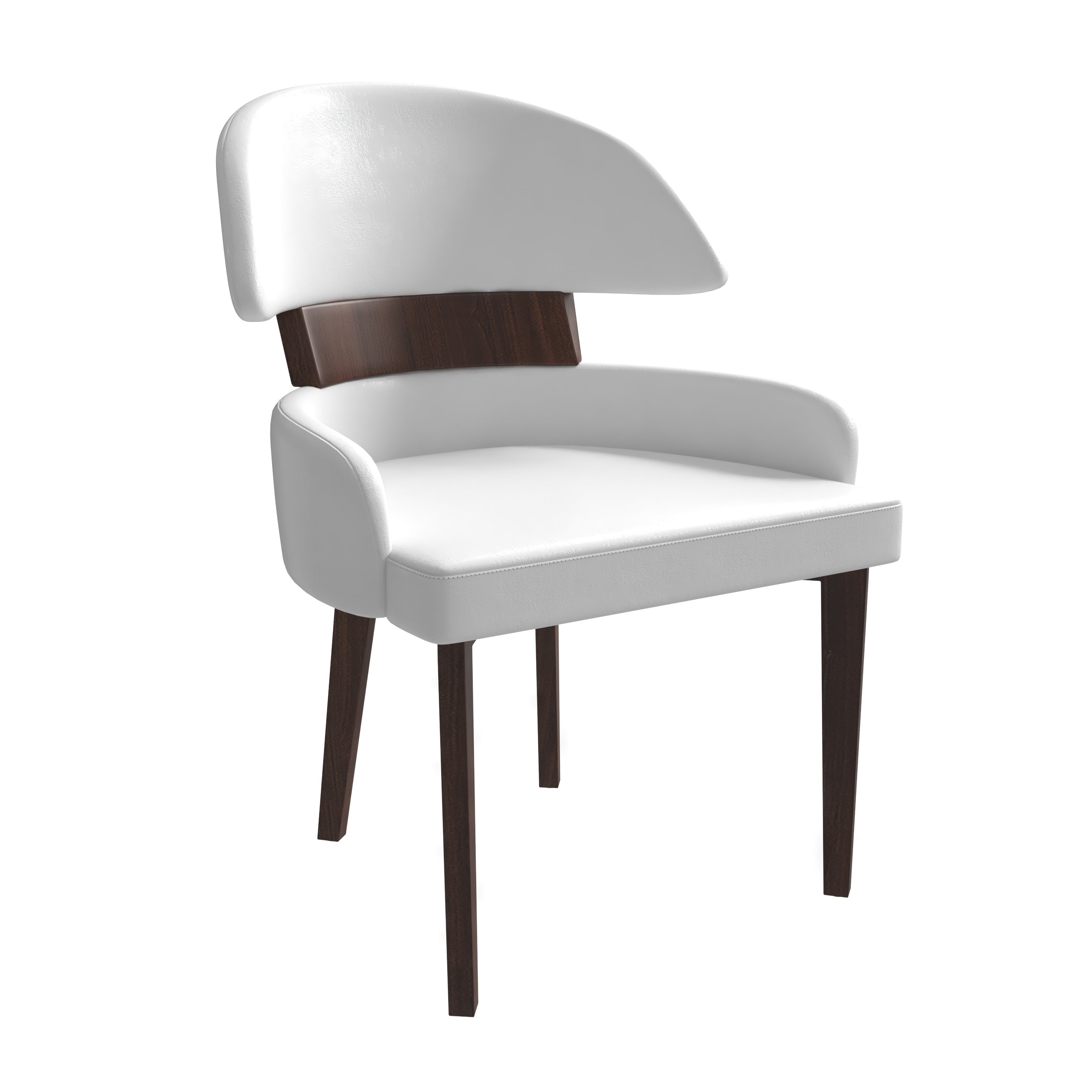 Ethos Collection Modern Wooden Dining Chair in White