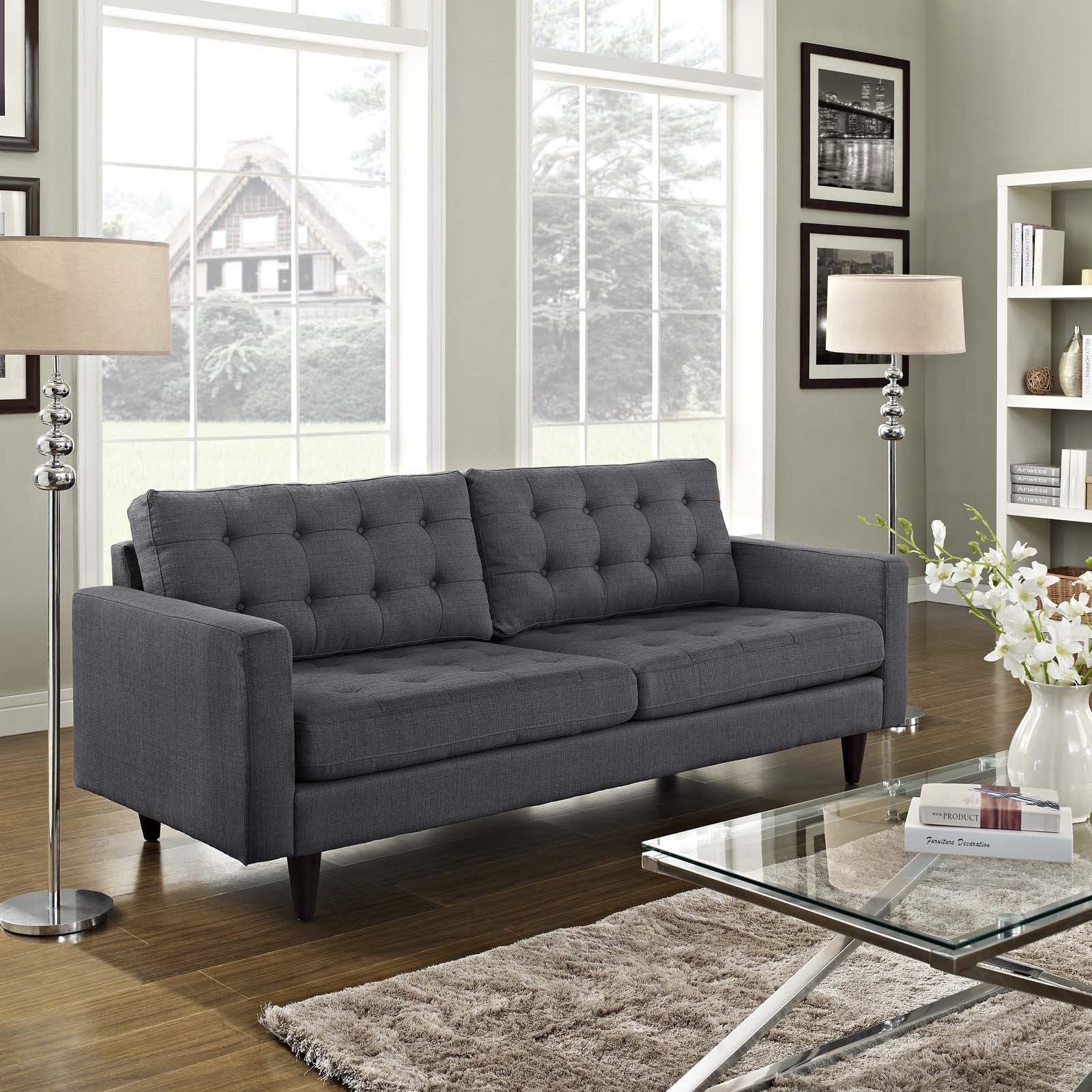 Empress Upholstered Fabric Sofa