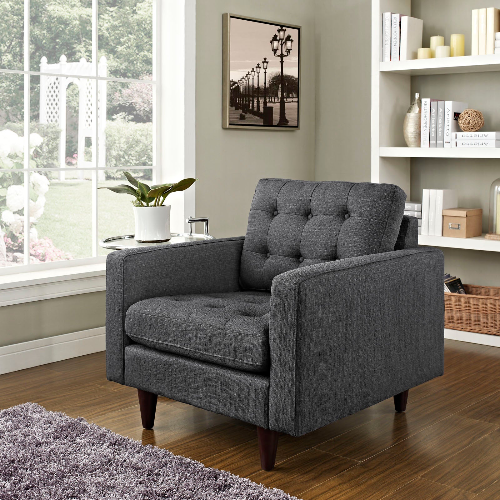 Empress Upholstered Fabric Armchair