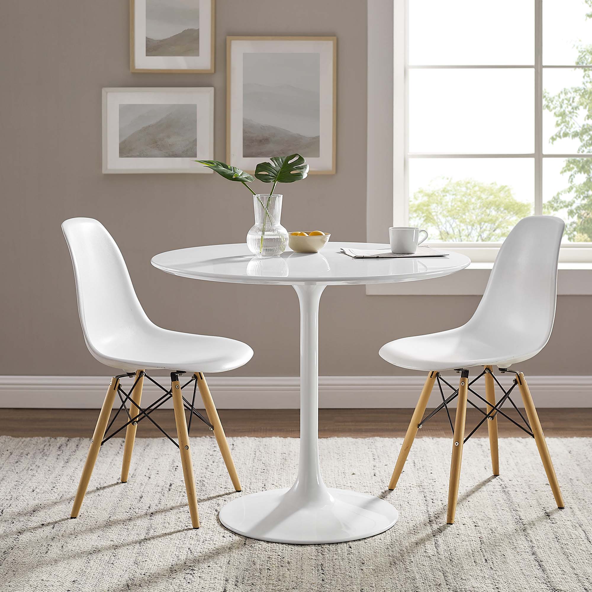 Lippa 36" Round Wood Top Dining Table