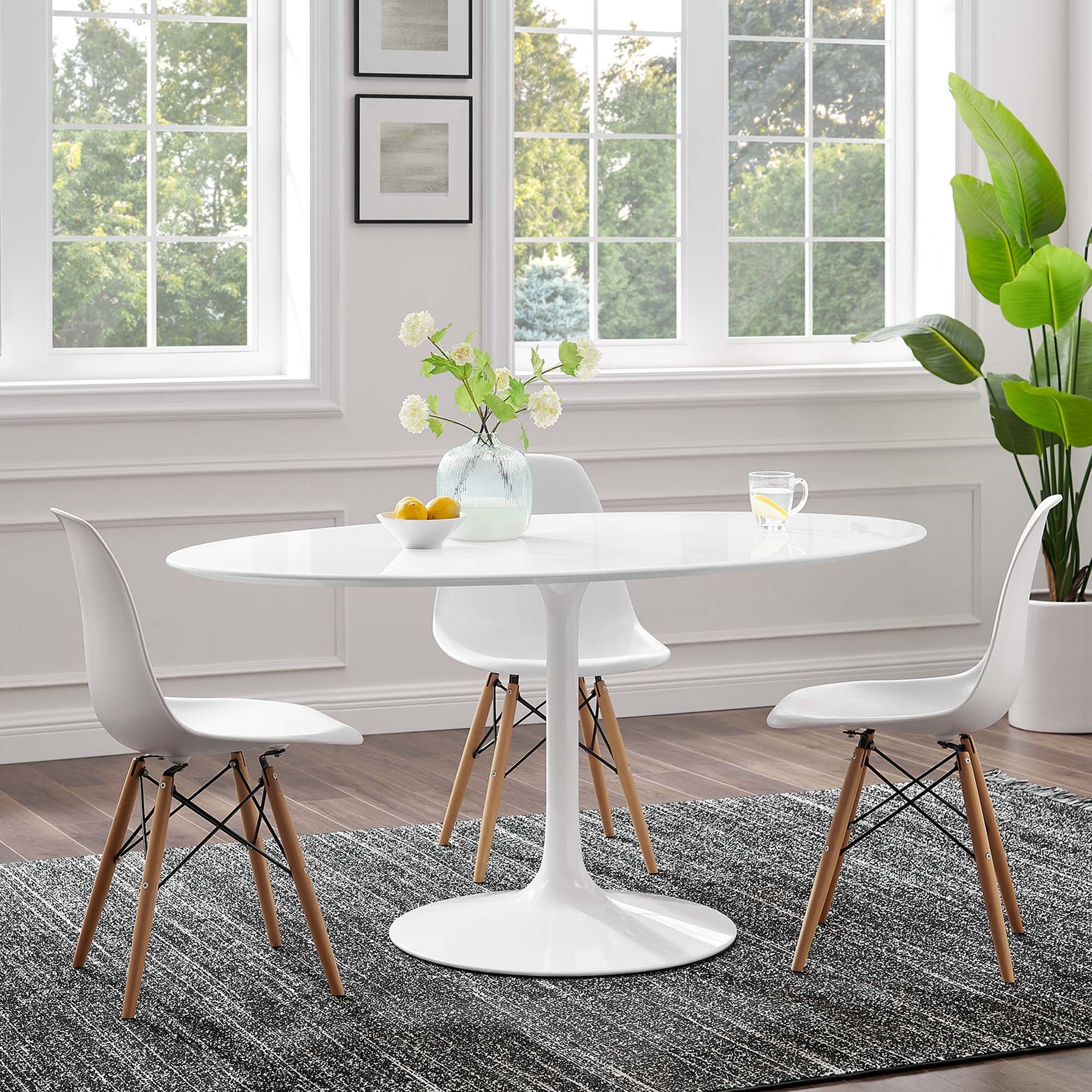 Lippa 60" Oval Wood Top Dining Table