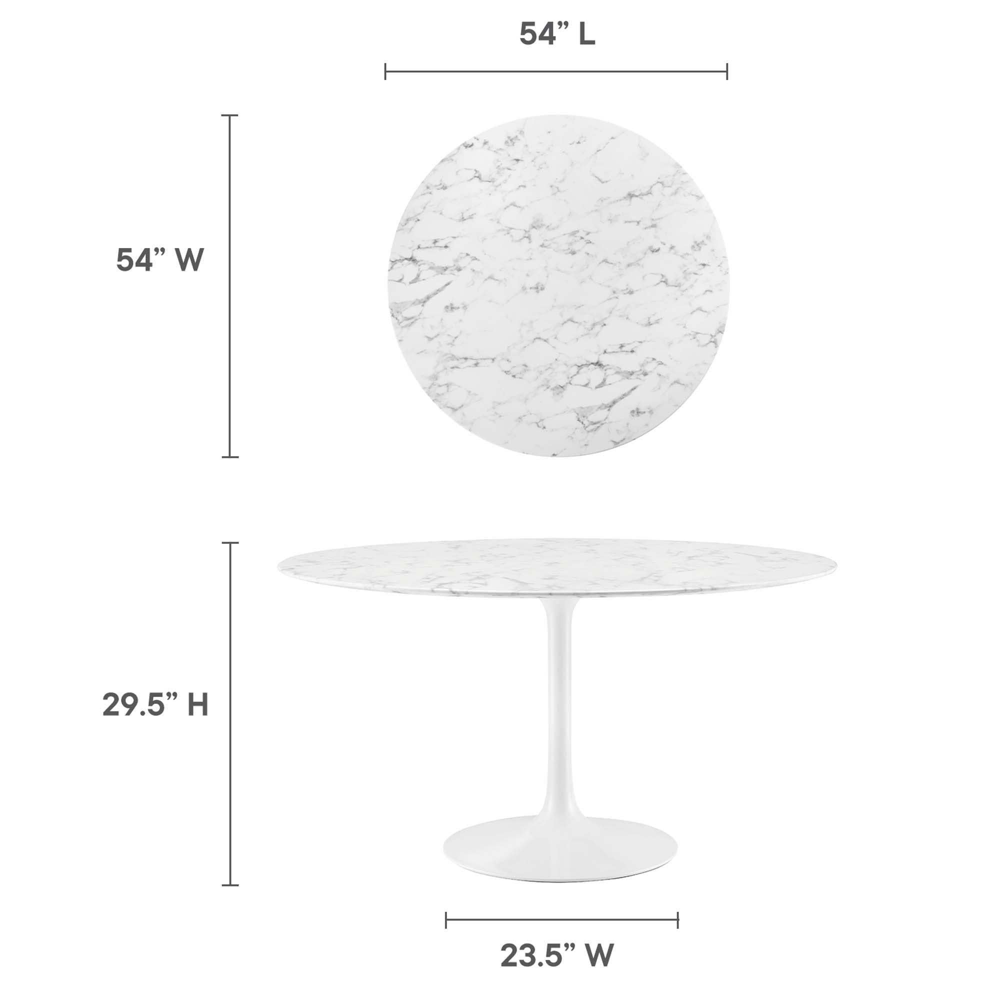 Lippa 54" Round Artificial Marble Dining Table