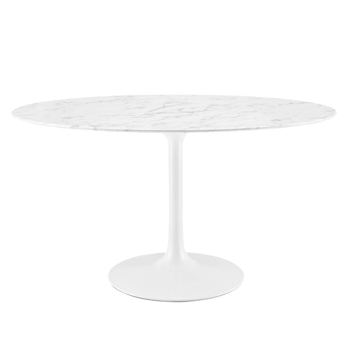 Lippa 54" Oval Artificial Marble Dining Table
