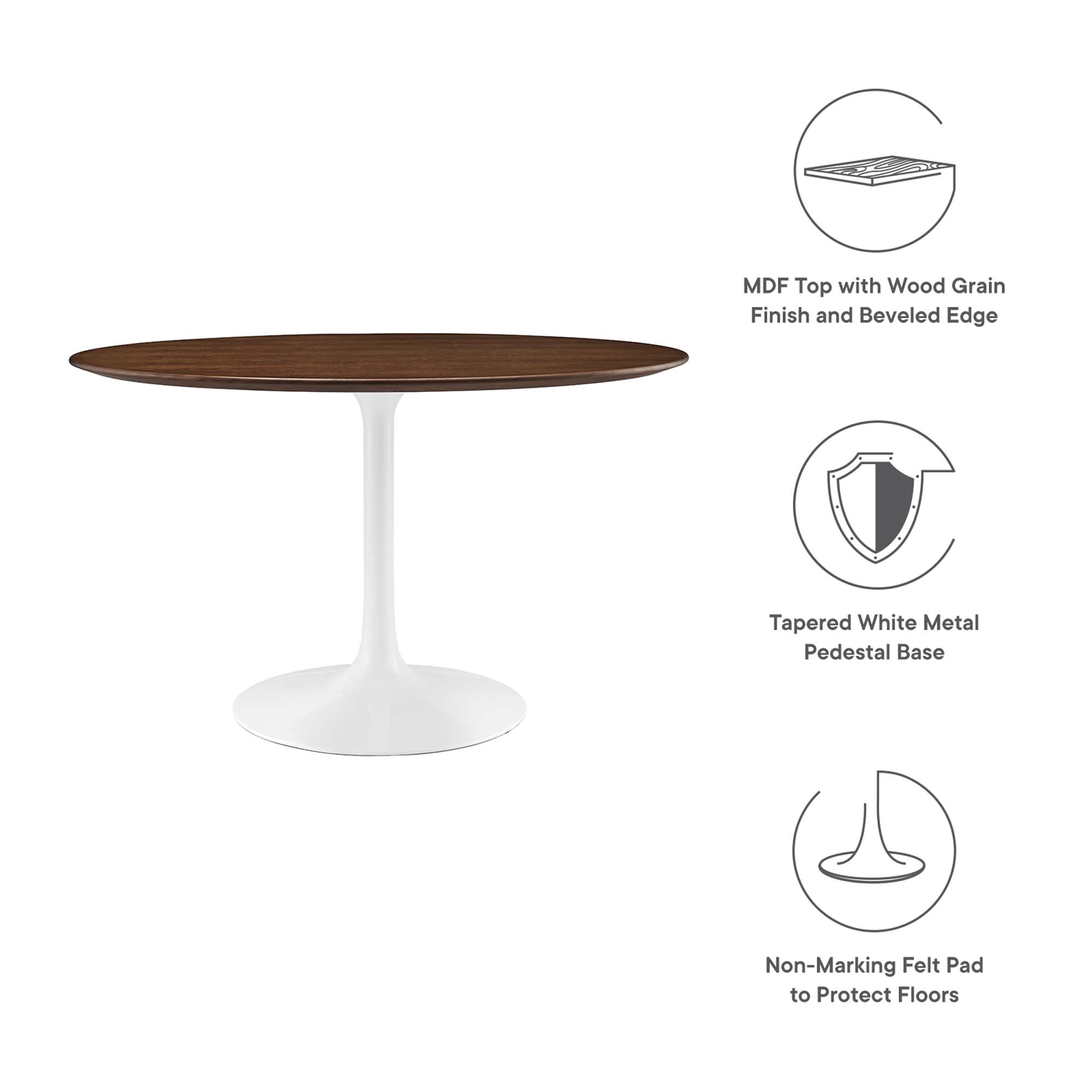 Lippa 48" Round Walnut Dining Table