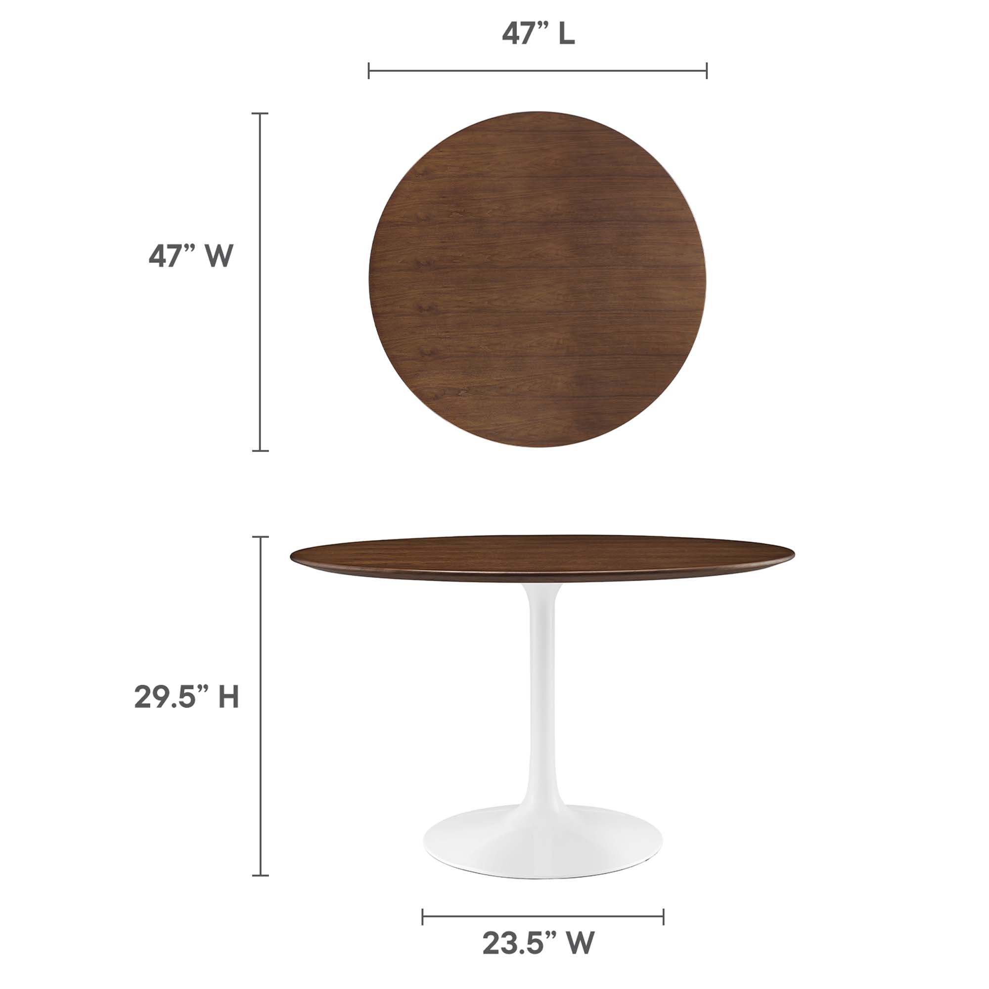 Lippa 48" Round Walnut Dining Table