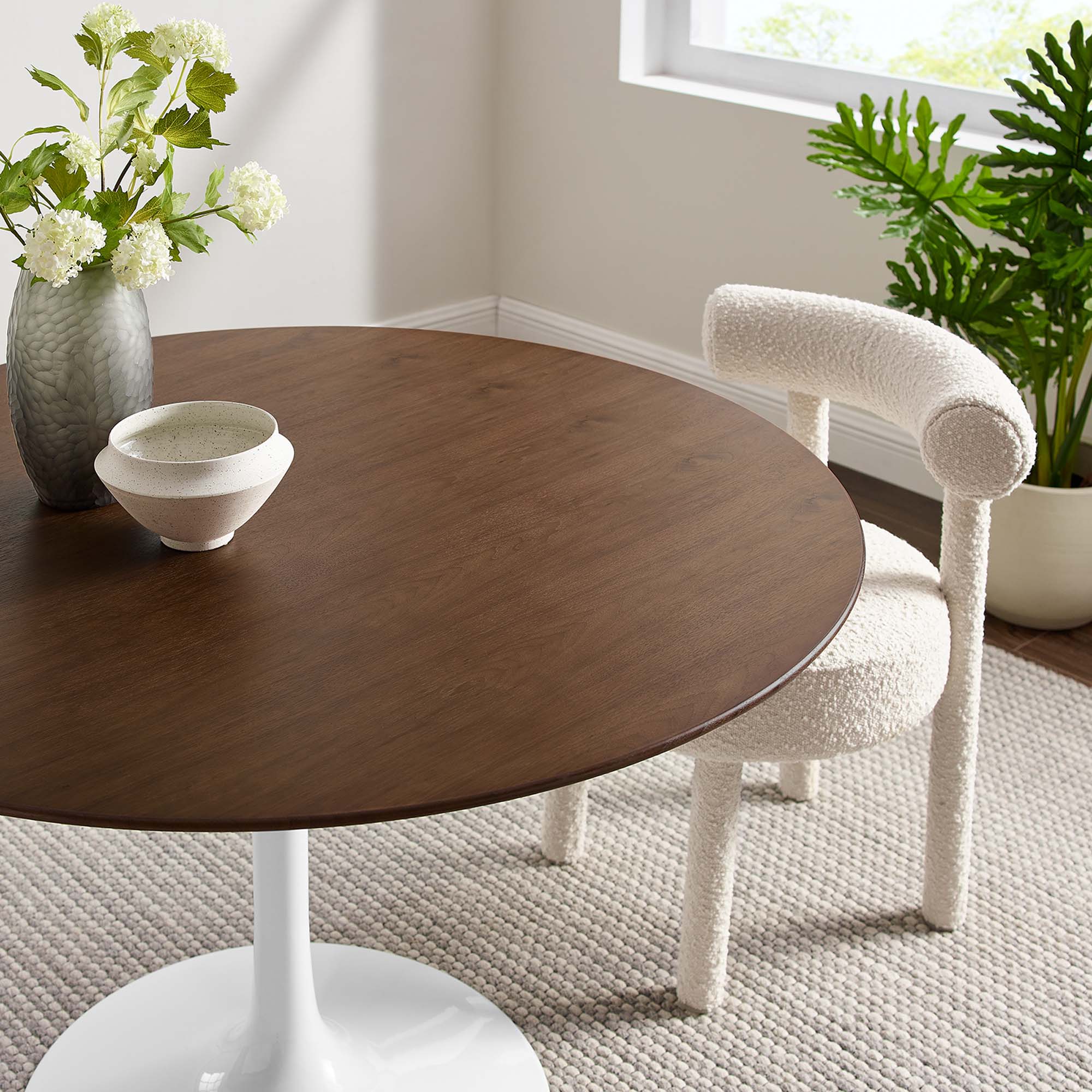 Lippa 48" Round Walnut Dining Table