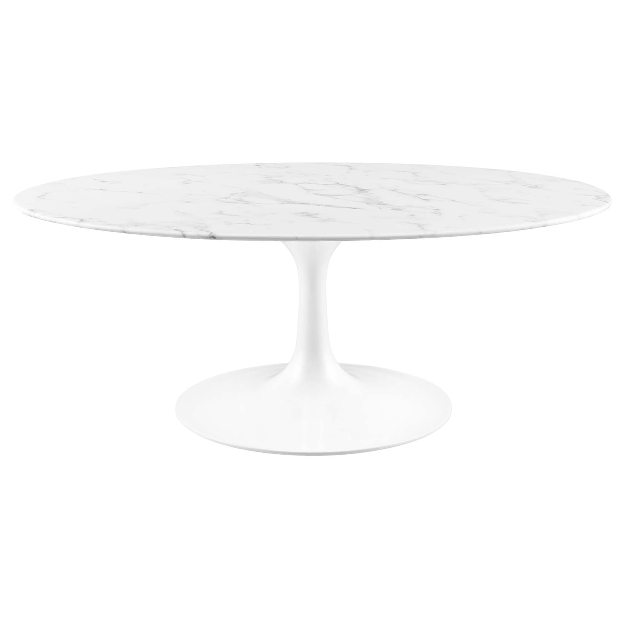 Lippa 42" Oval Artificial Marble Coffee Table