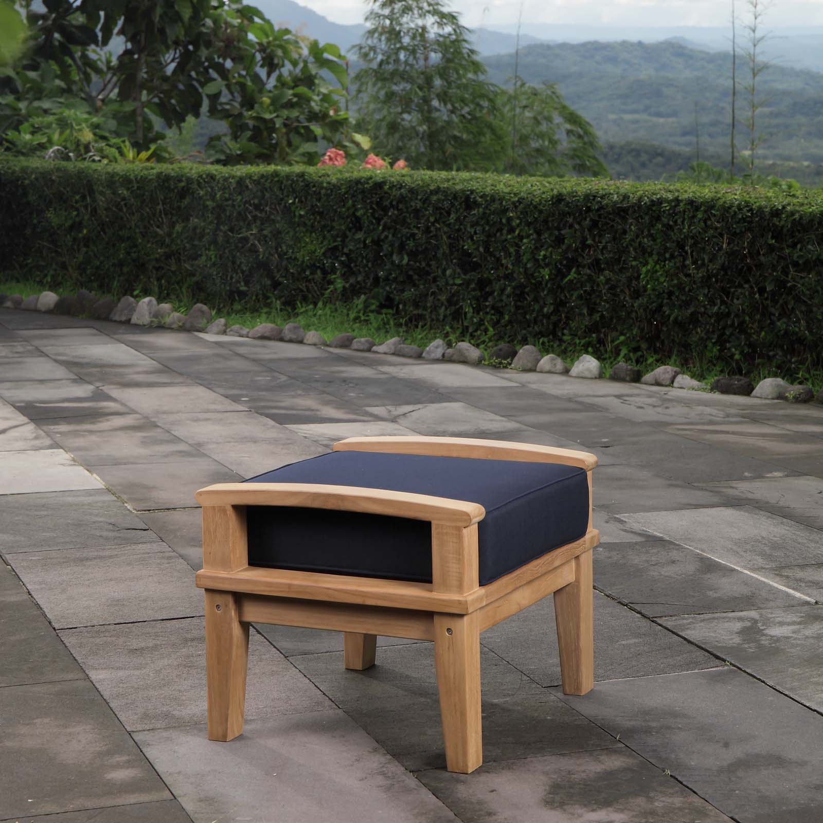 Marina Outdoor Patio Teak Ottoman