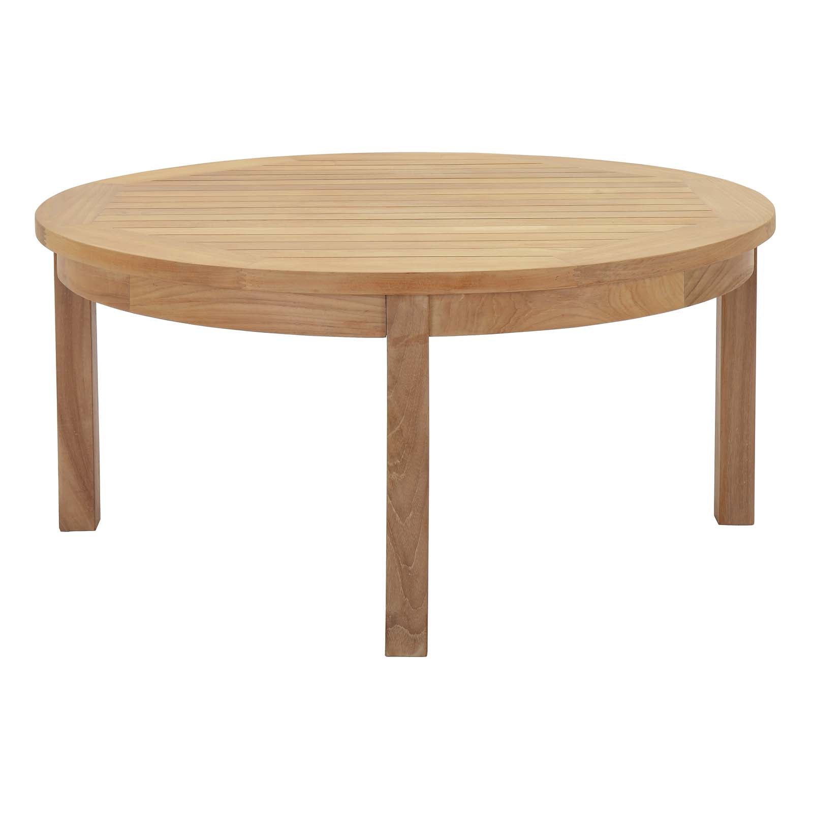 Marina Outdoor Patio Teak Round Coffee Table