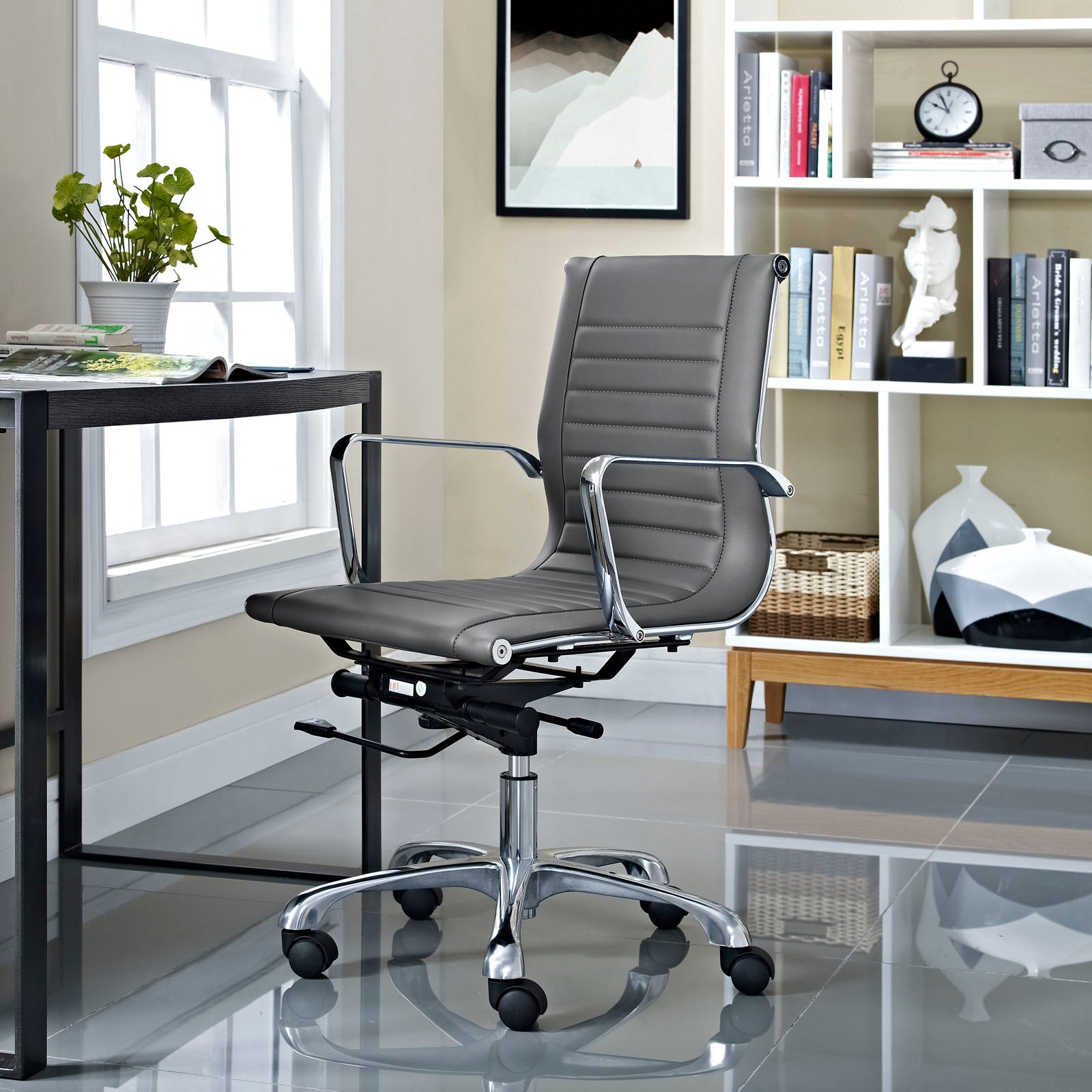 Runway Mid Back Upholstered Vinyl Office Chair