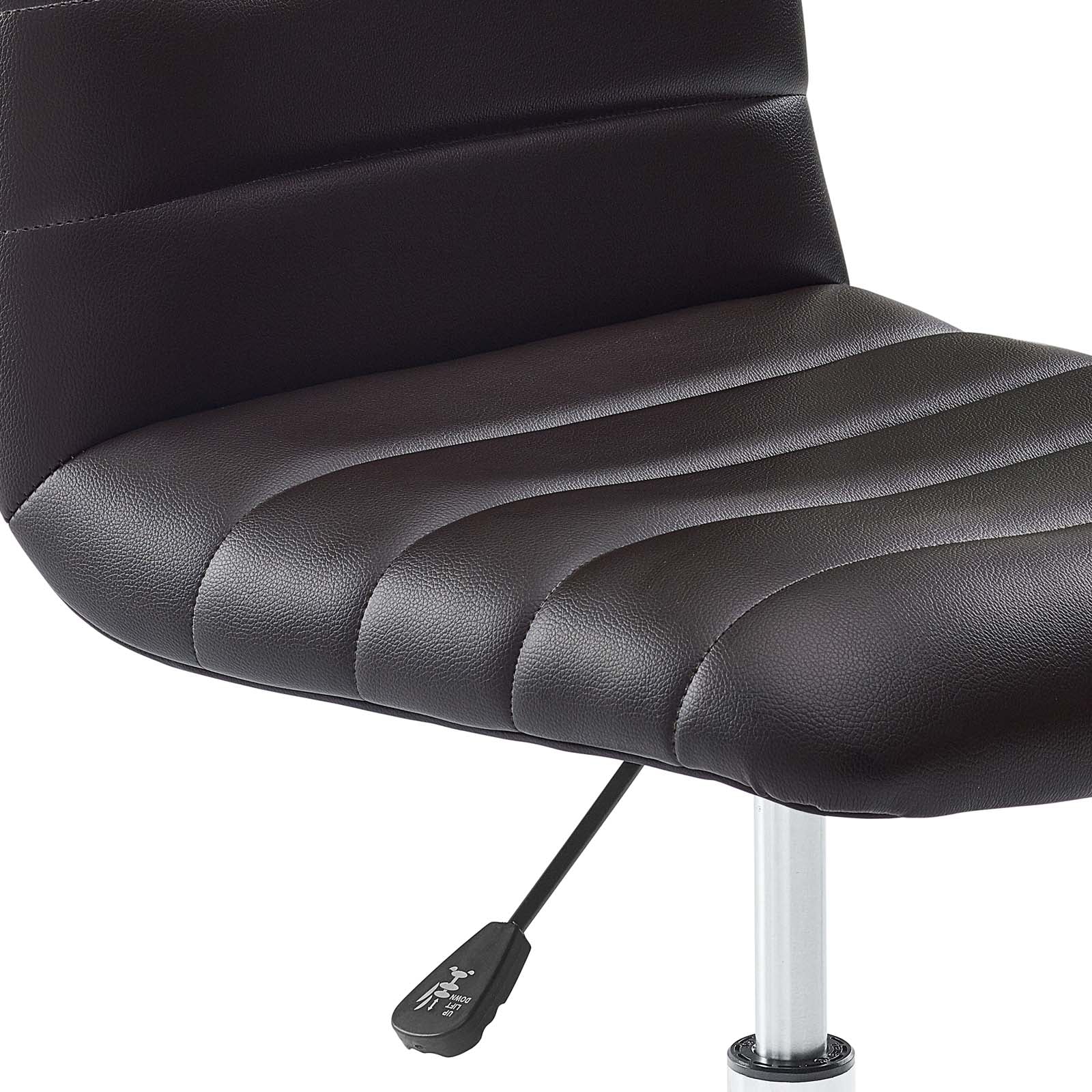 Ripple Armless Mid Back Vinyl Office Chair