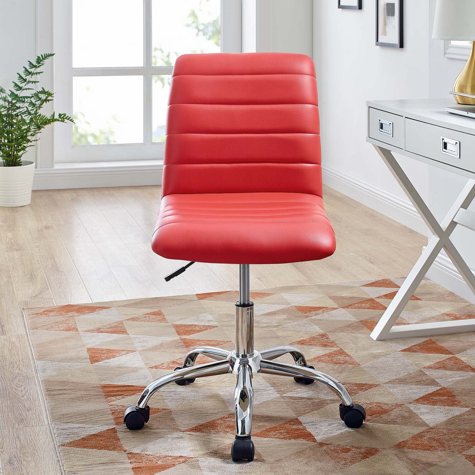 Ripple Armless Mid Back Vinyl Office Chair