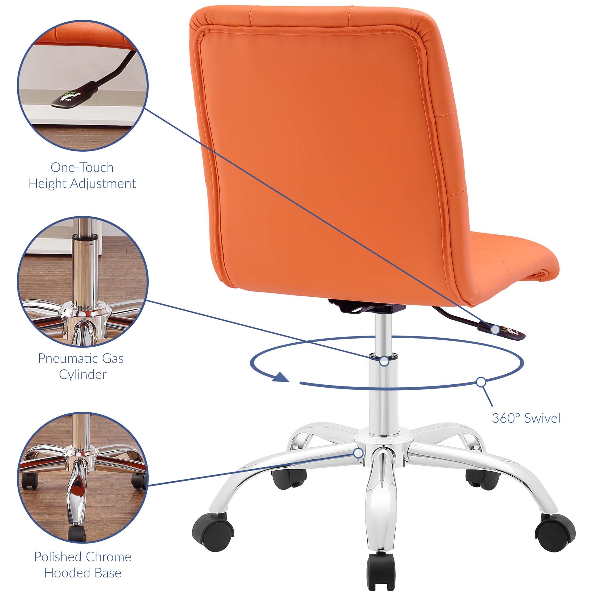 Prim Armless Mid Back Office Chair