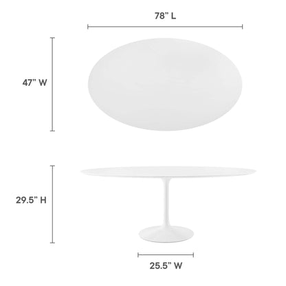 Lippa 78" Oval Wood Top Dining Table
