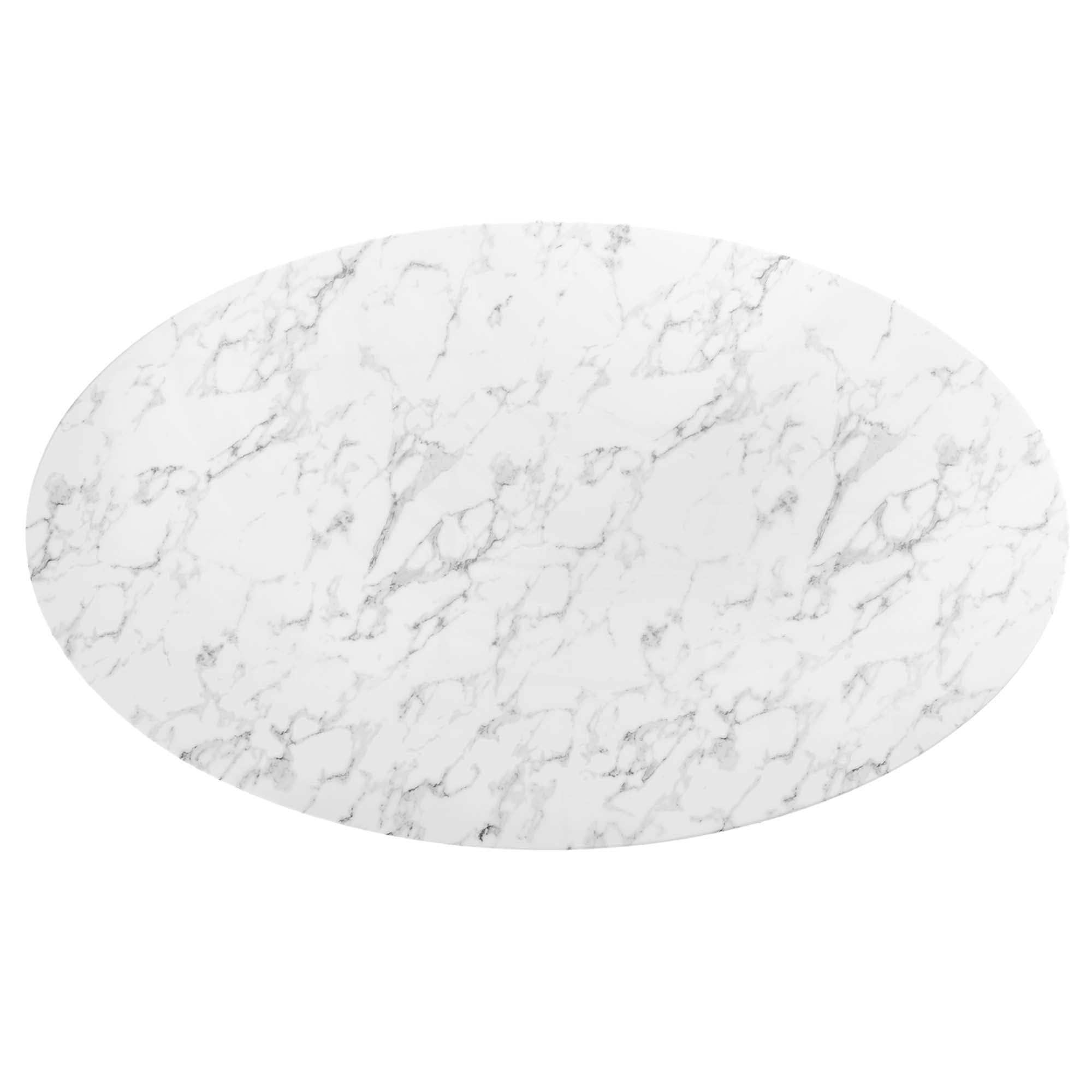 Lippa 78" Oval Artificial Marble Dining Table