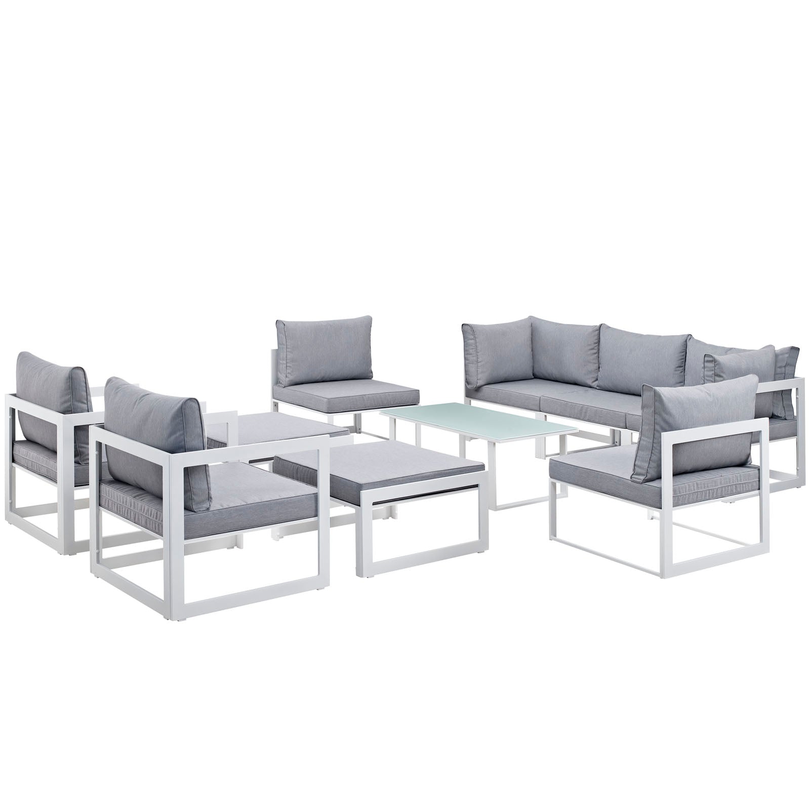 Fortuna 10 Piece Outdoor Patio Sectional Sofa Set