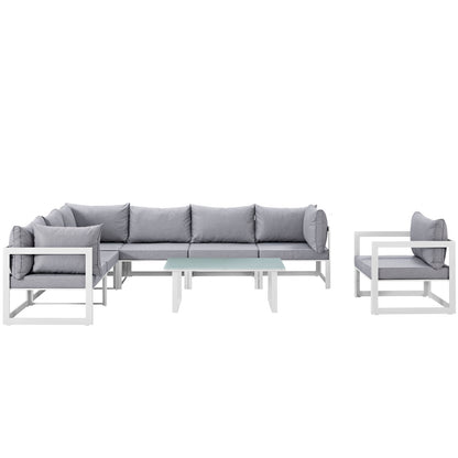Fortuna 8 Piece Outdoor Patio Sectional Sofa Set