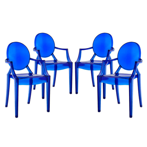 Casper Blue Dining Armchairs Set of 4