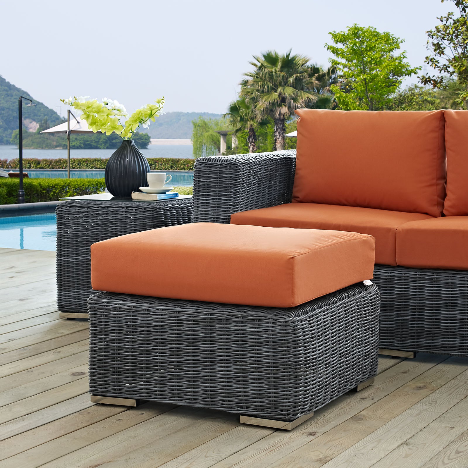 Summon Outdoor Patio Sunbrella® Ottoman