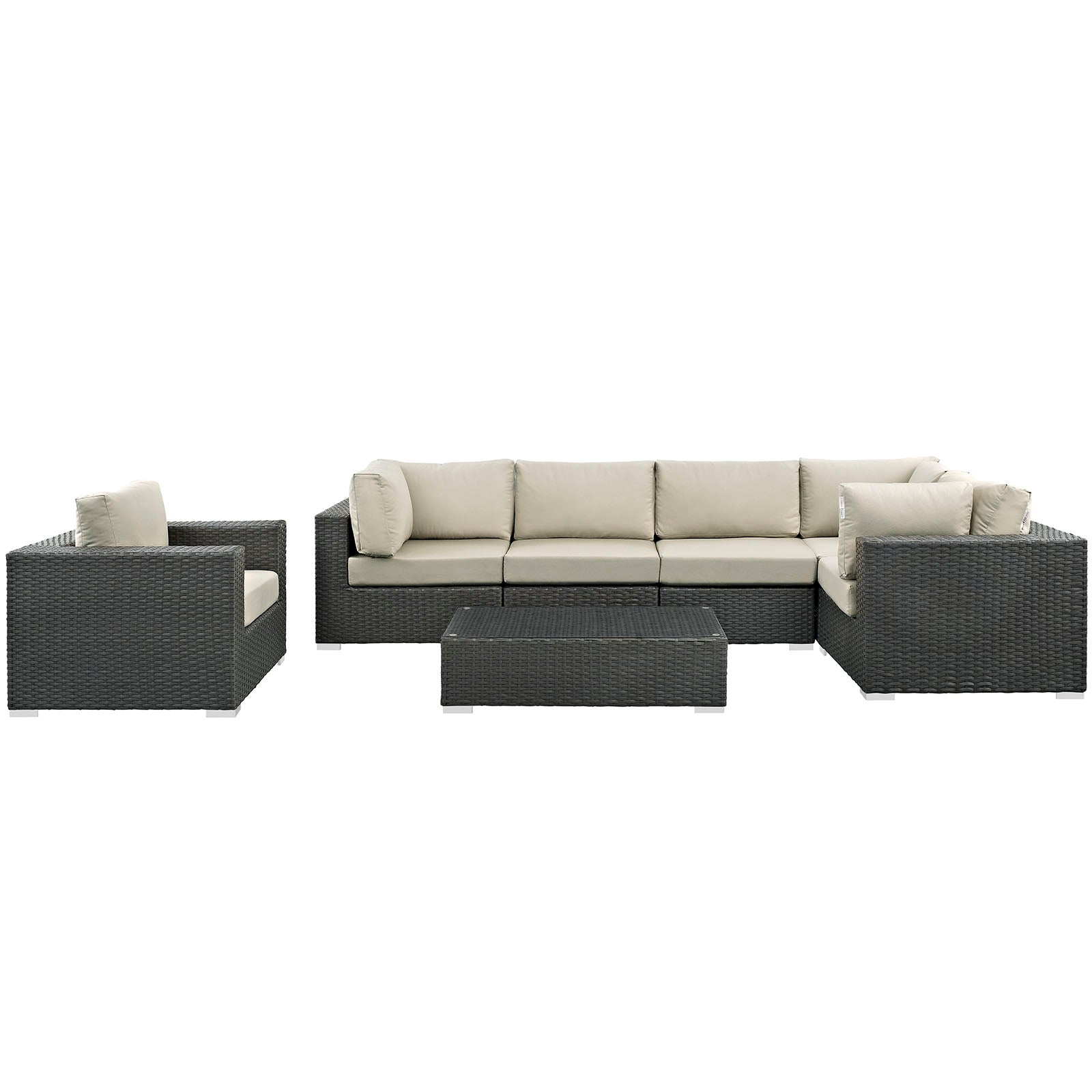 Sojourn 7 Piece Outdoor Patio Sunbrella® Sectional Set