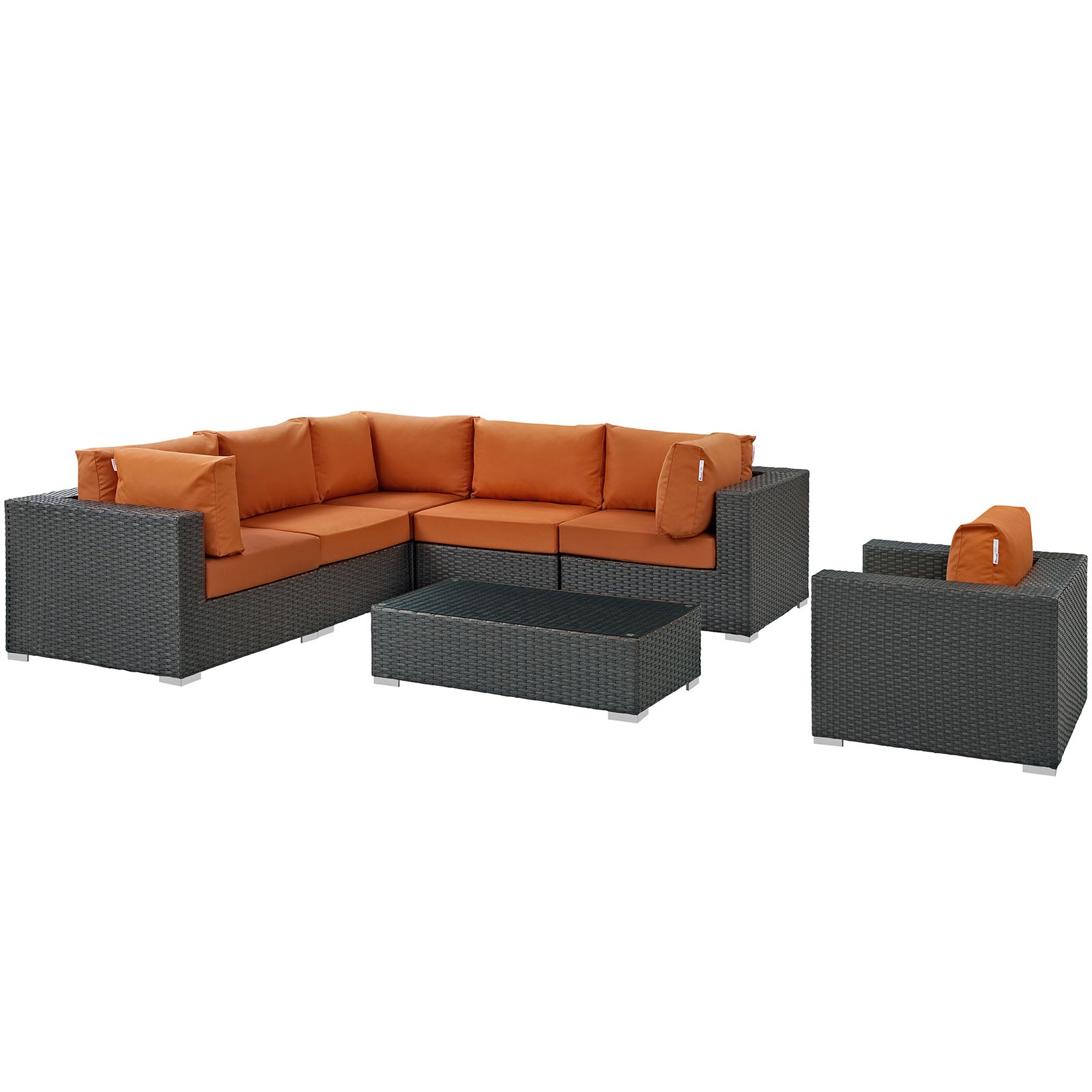 Sojourn 7 Piece Outdoor Patio Sunbrella® Sectional Set