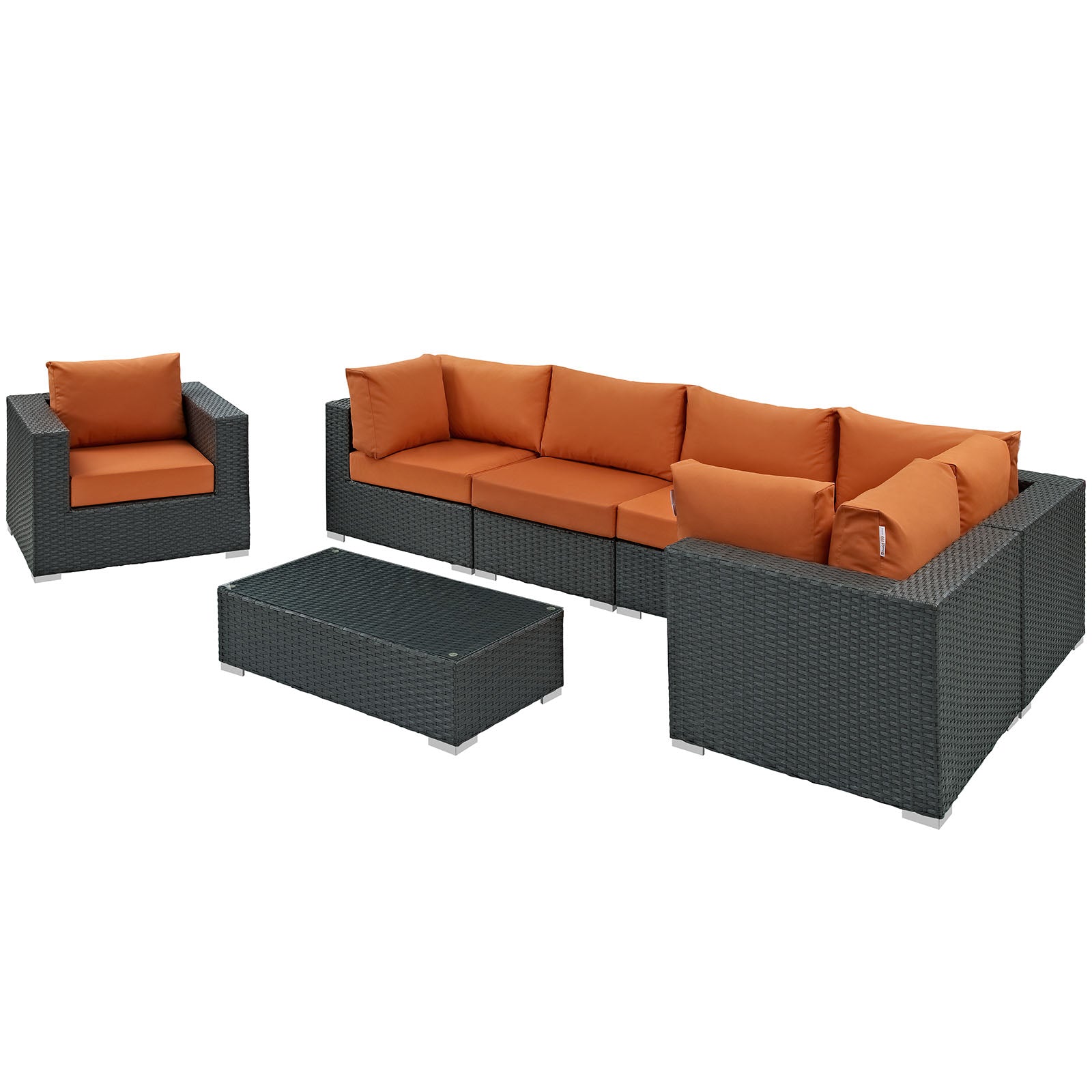 Sojourn 7 Piece Outdoor Patio Sunbrella® Sectional Set