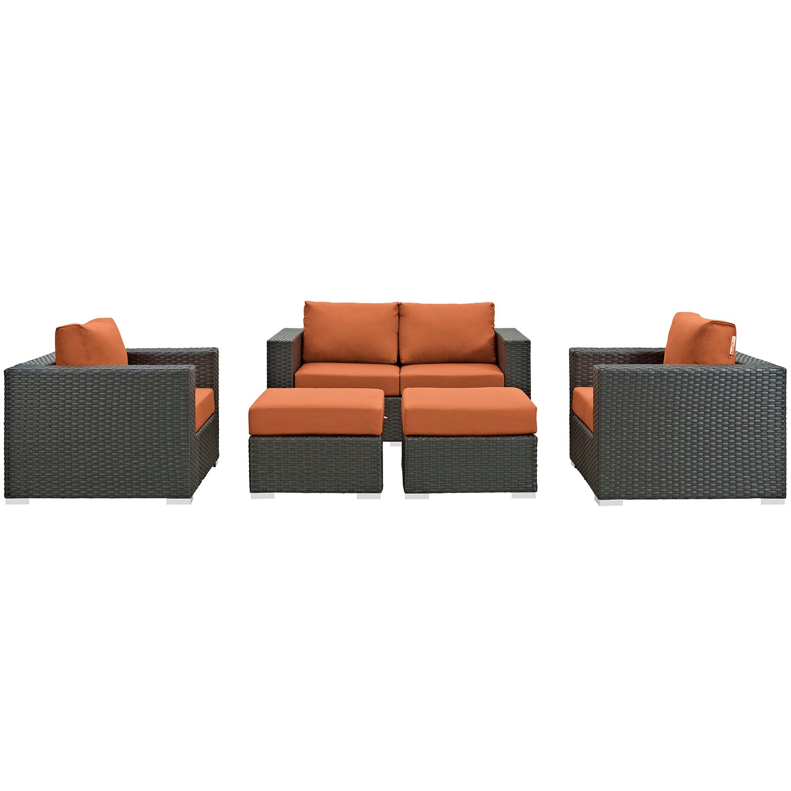 Sojourn 5 Piece Outdoor Patio Sunbrella® Sectional Set