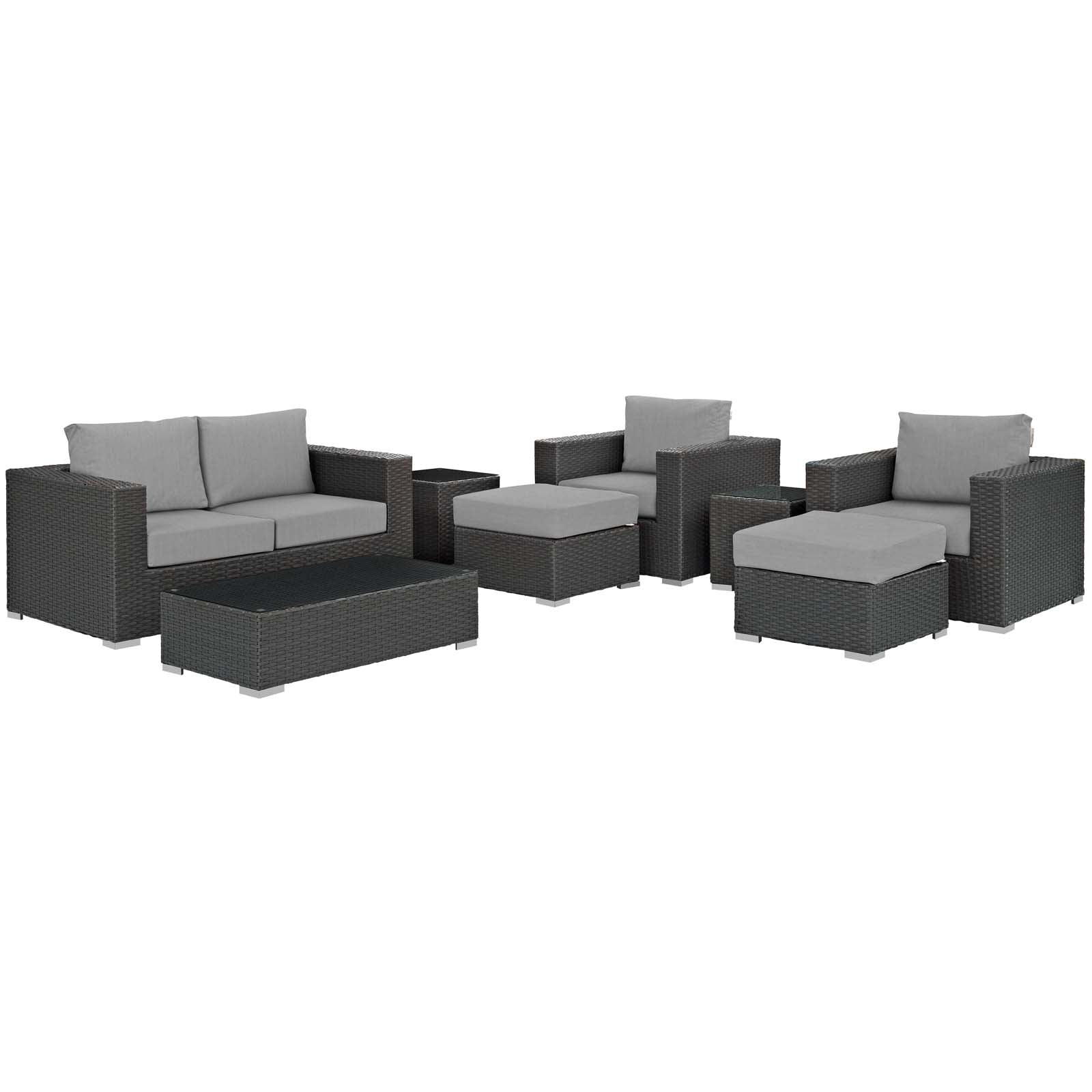 Sojourn 8 Piece Outdoor Patio Sunbrella® Sectional Set