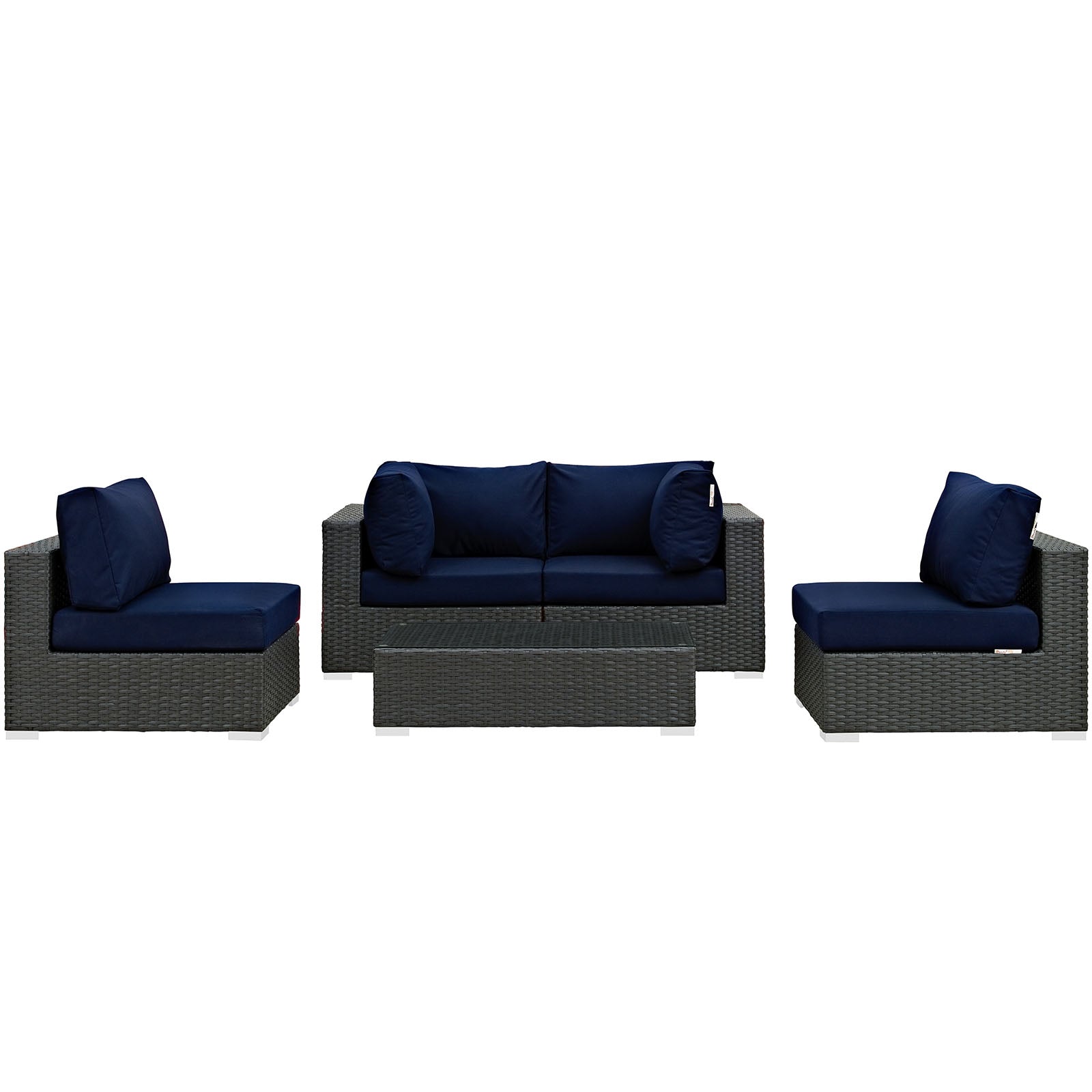 Sojourn 5 Piece Outdoor Patio Sunbrella® Sectional Set