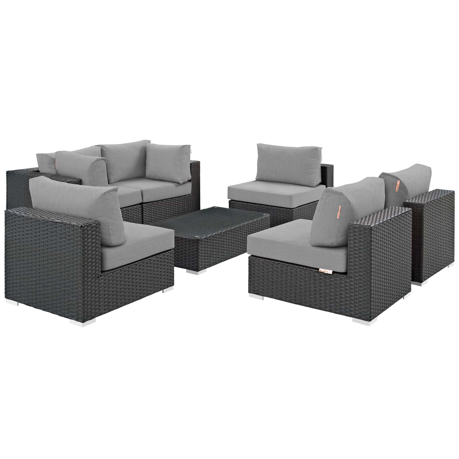 Sojourn 7 Piece Outdoor Patio Sunbrella® Sectional Set