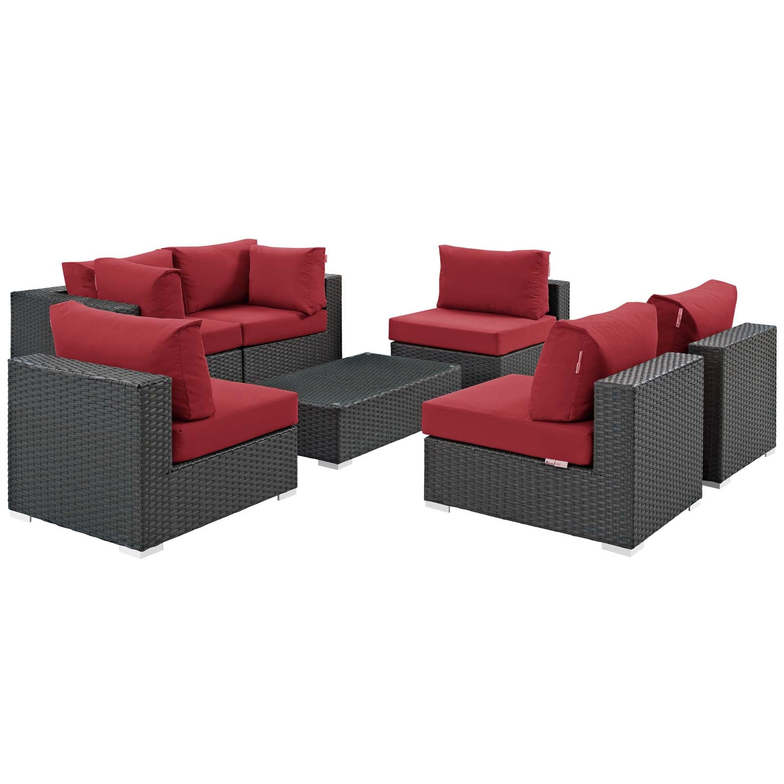 Sojourn 7 Piece Outdoor Patio Sunbrella® Sectional Set