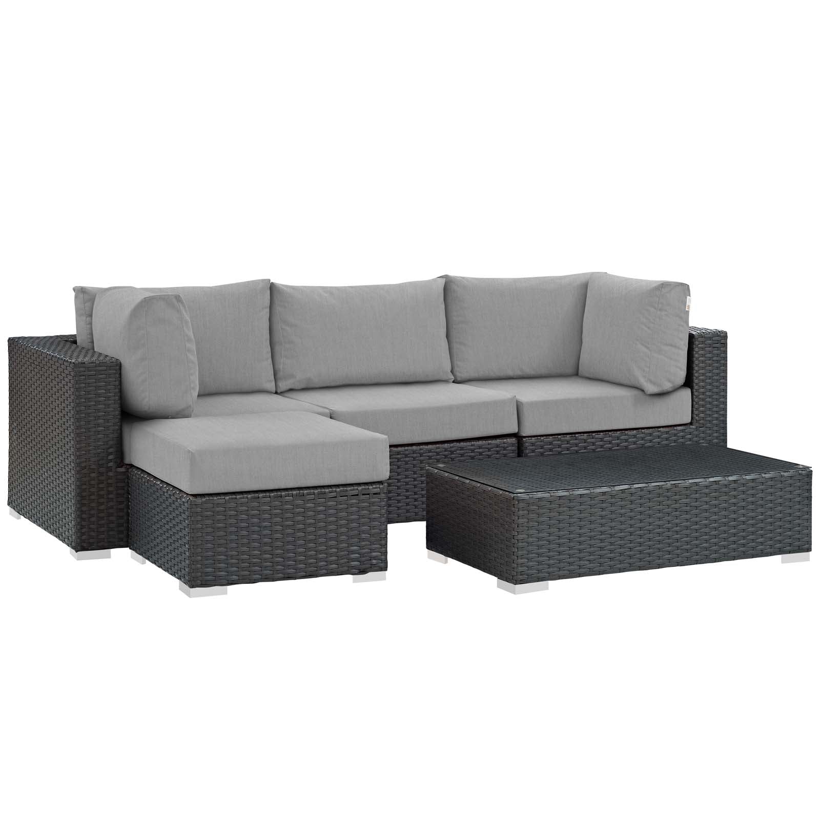 Sojourn 5 Piece Outdoor Patio Sunbrella® Sectional Set