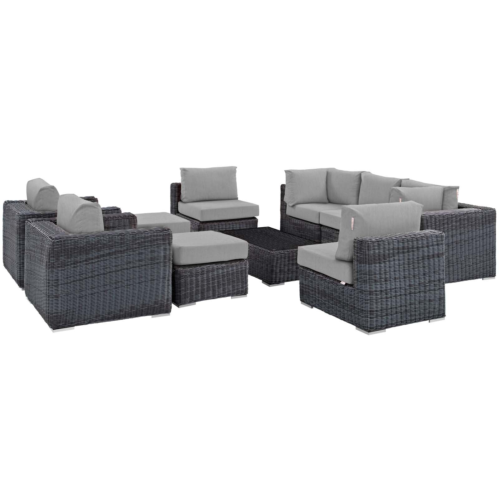 Summon 10 Piece Outdoor Patio Sunbrella® Sectional Set