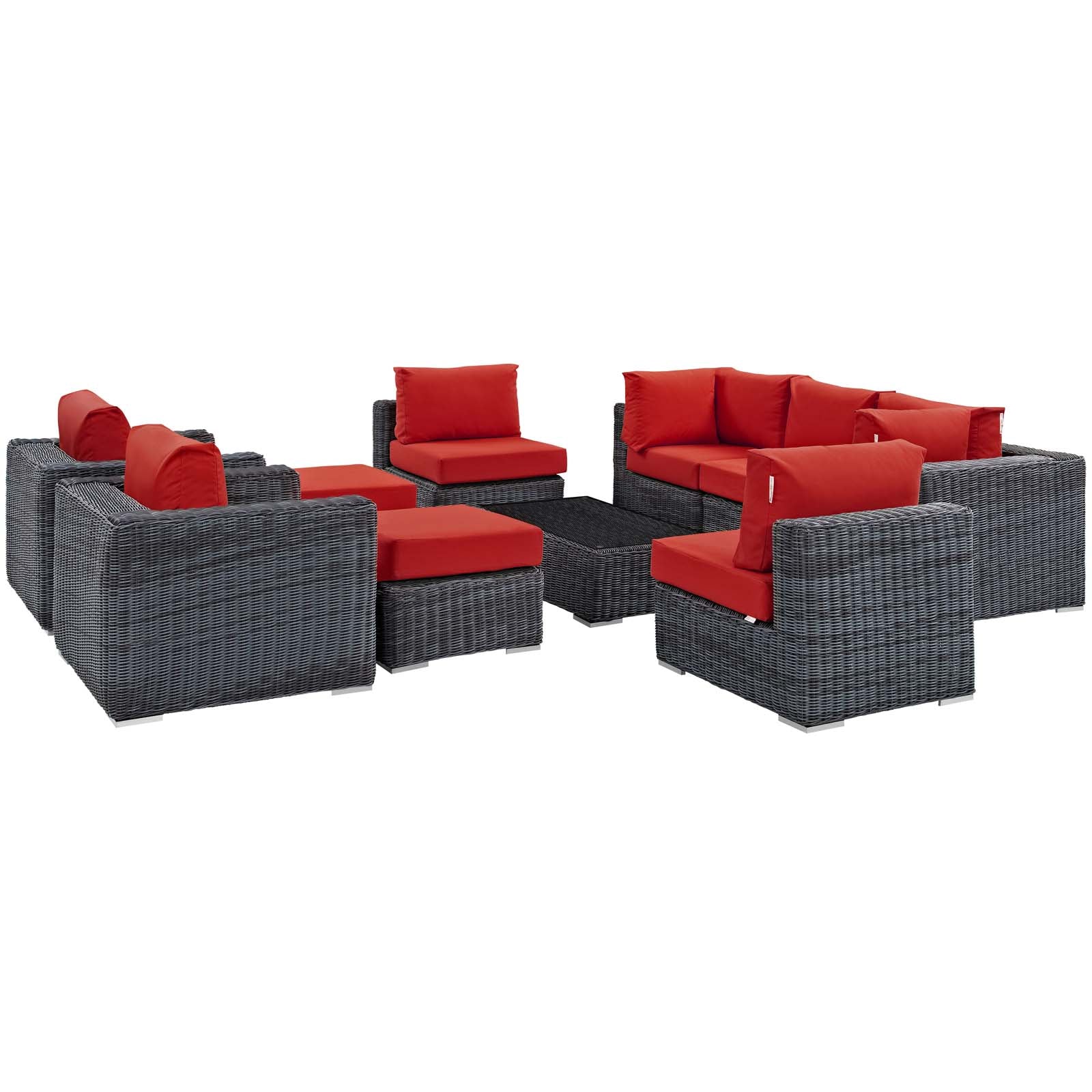 Summon 10 Piece Outdoor Patio Sunbrella® Sectional Set