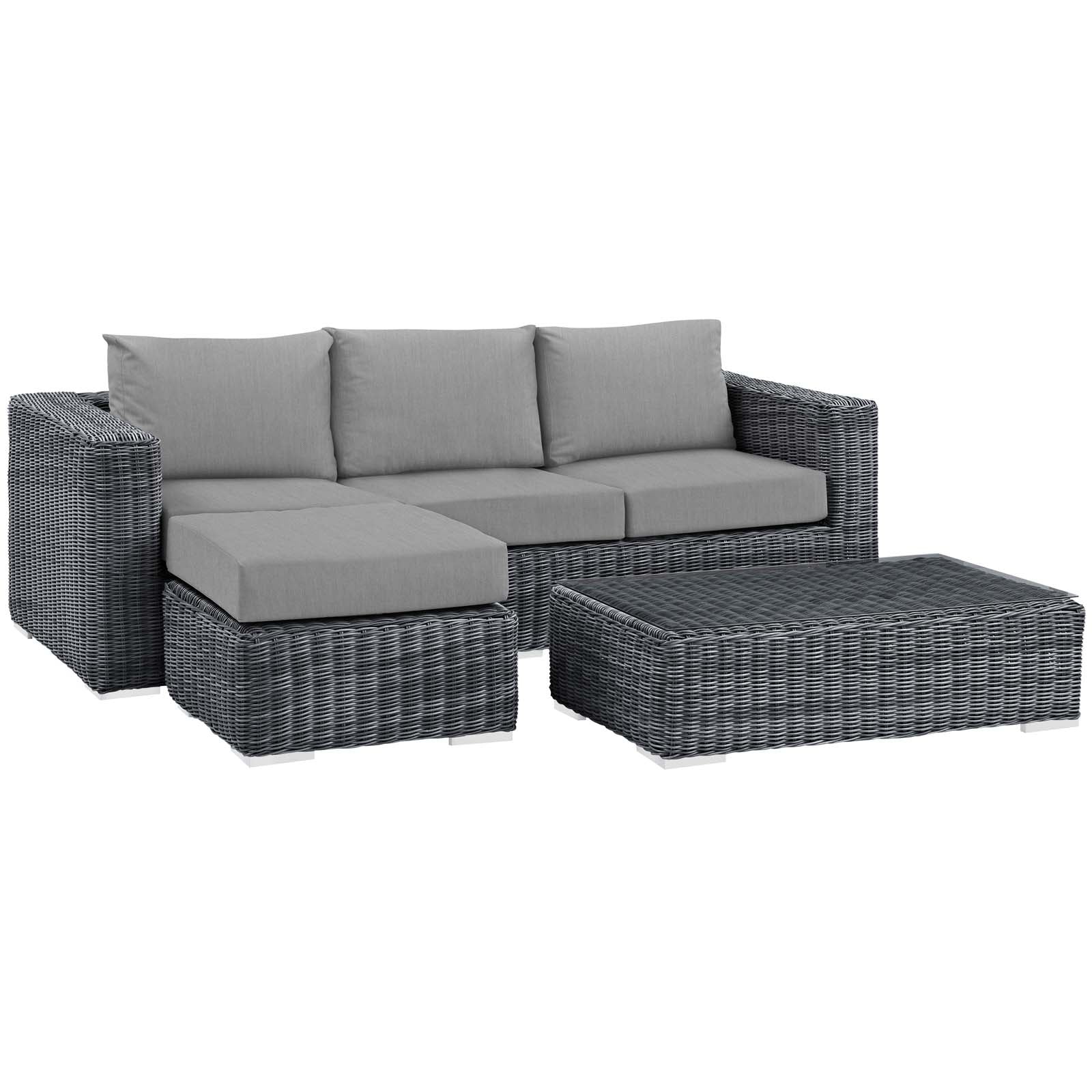 Summon 3 Piece Outdoor Patio Sunbrella® Sectional Set