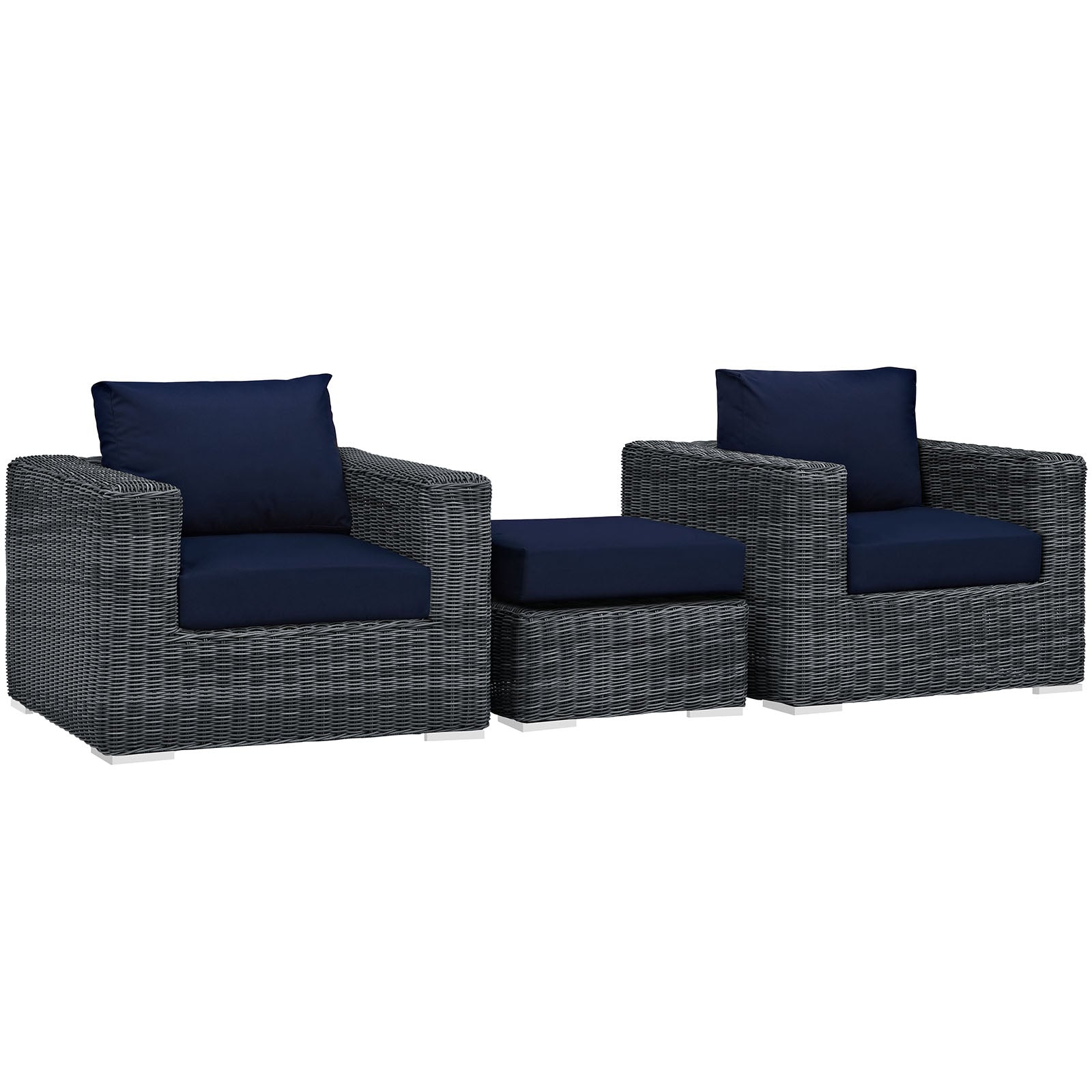 Summon 3 Piece Outdoor Patio Sunbrella® Sectional Set