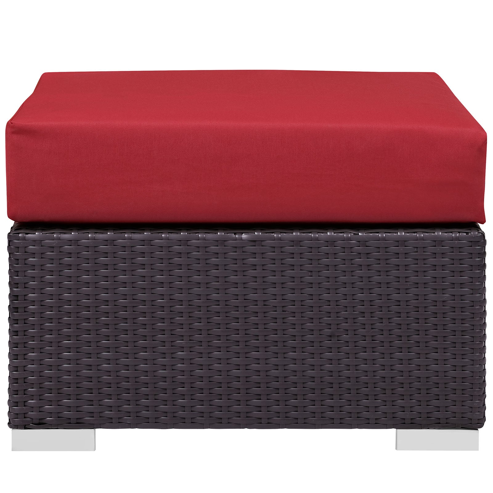 Convene Outdoor Patio Fabric Square Ottoman