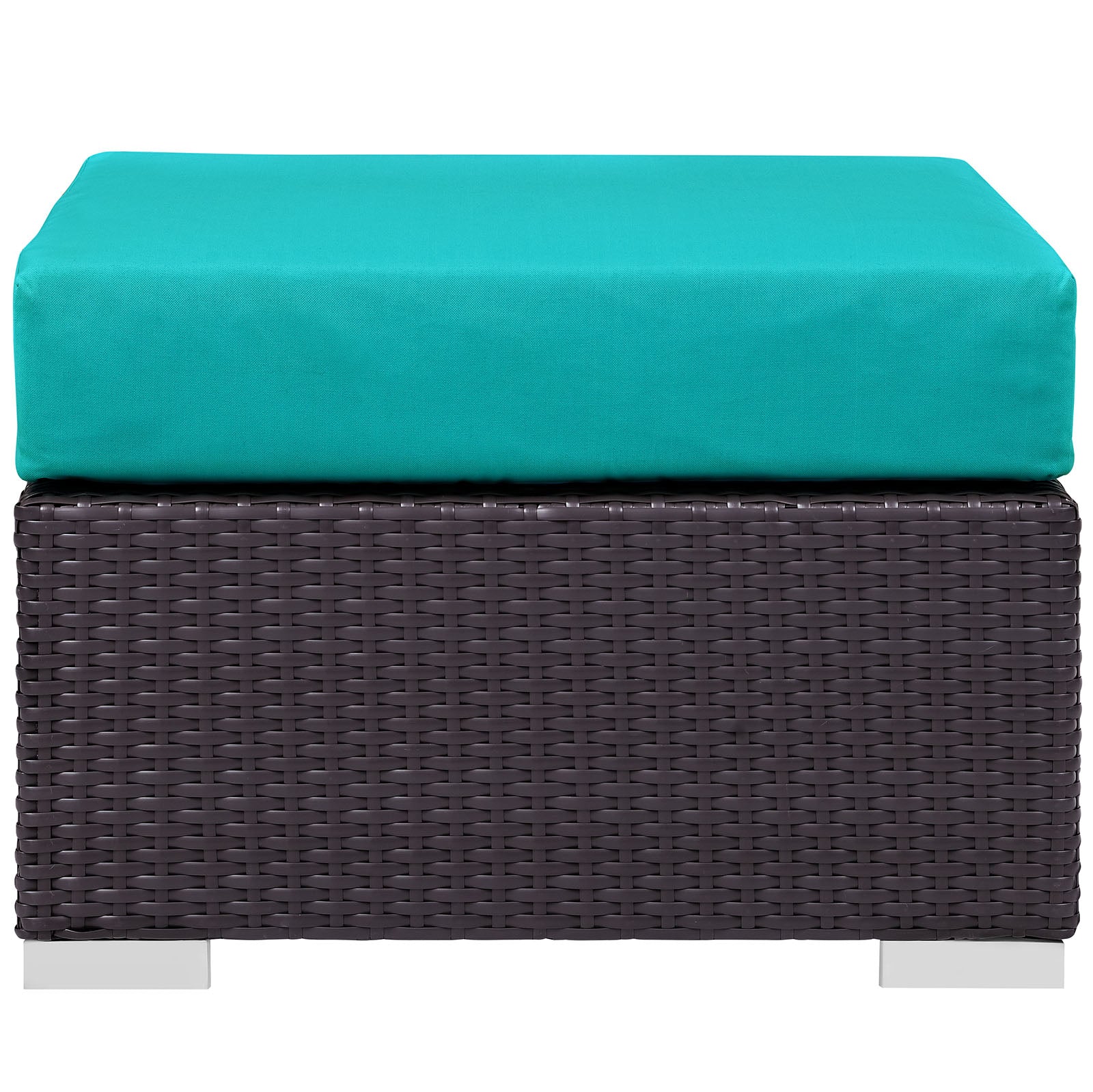 Convene Outdoor Patio Fabric Square Ottoman