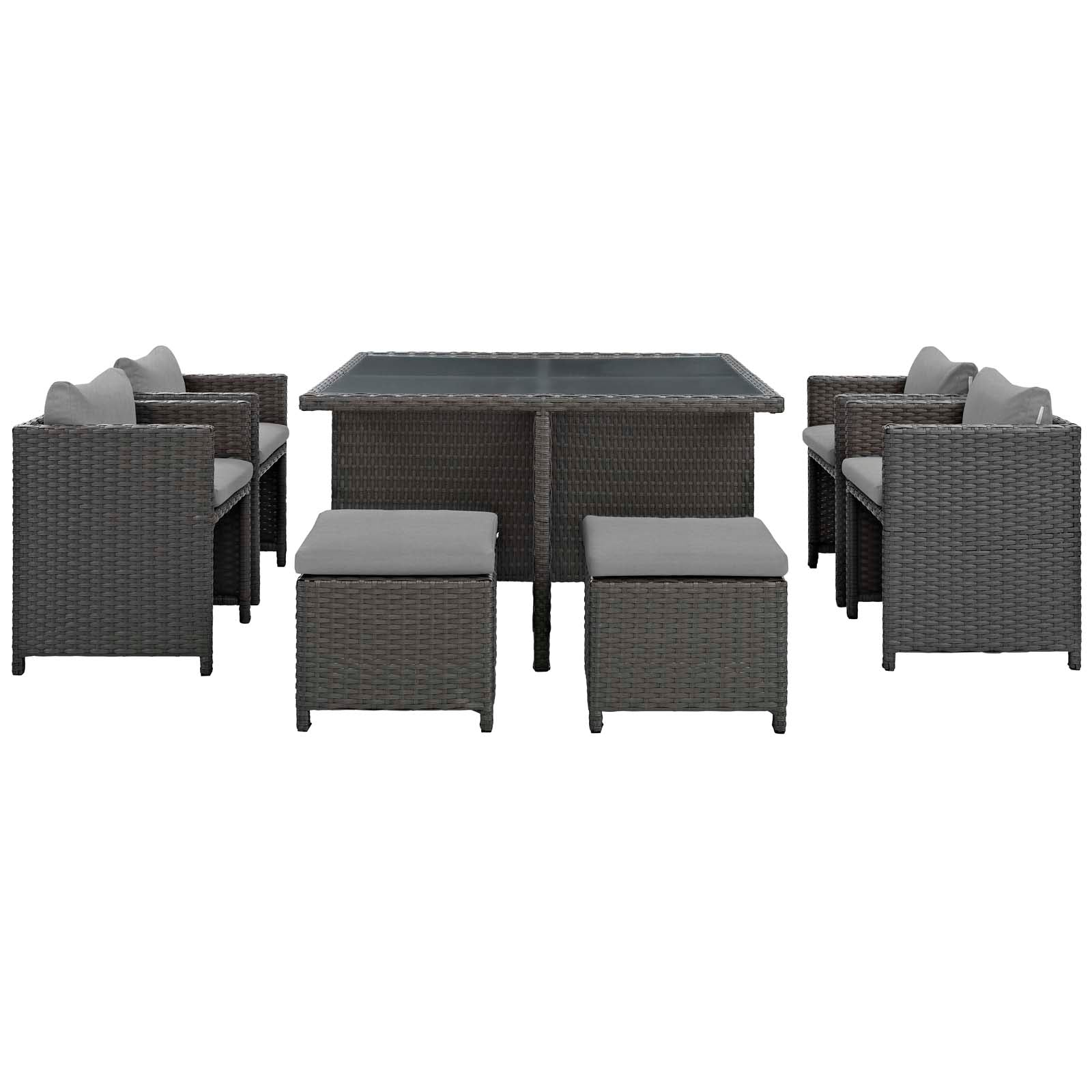 Sojourn 9 Piece Outdoor Patio Sunbrella® Dining Set