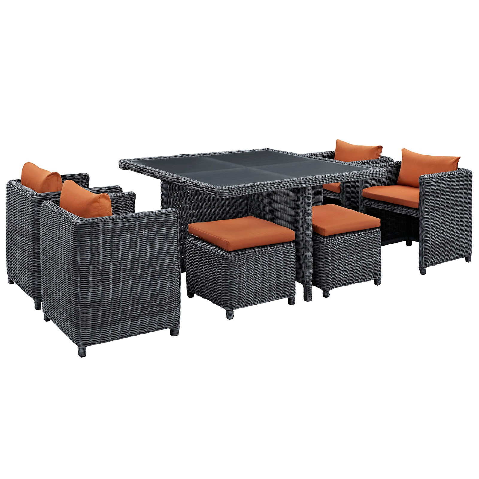 Summon 9 Piece Outdoor Patio Sunbrella® Dining Set