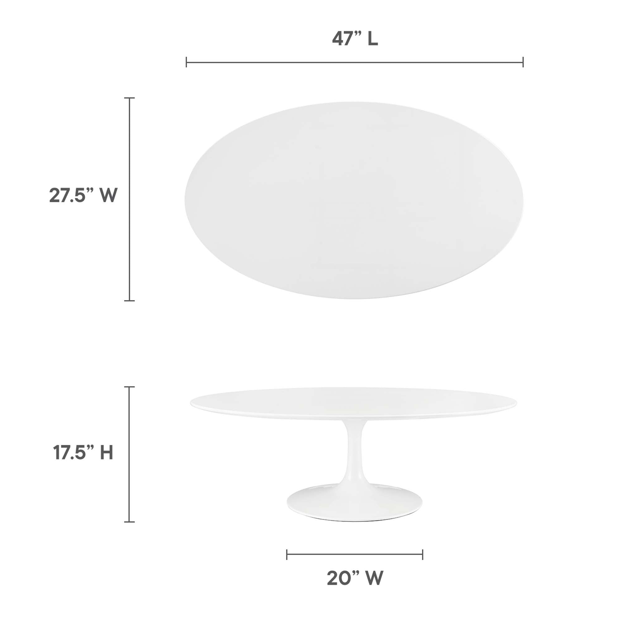 Lippa 48" Oval-Shaped Wood Top Coffee Table