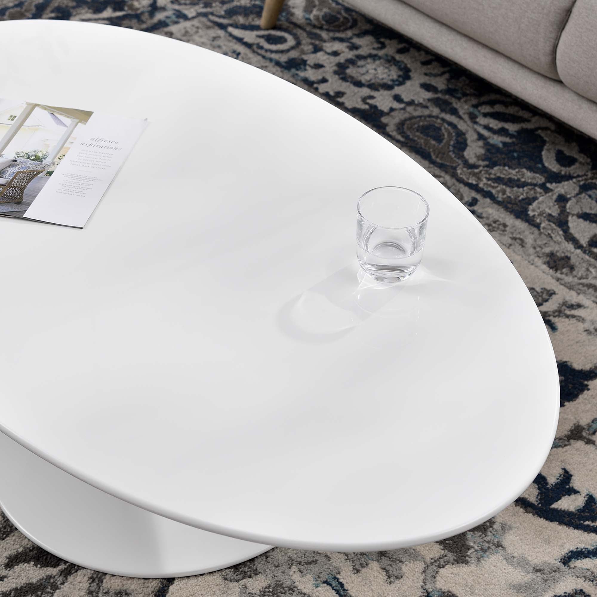 Lippa 48" Oval-Shaped Wood Top Coffee Table