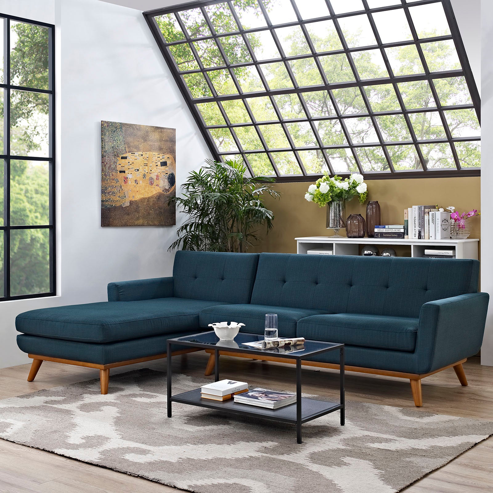 Engage Left-Facing Upholstered Fabric Sectional Sofa