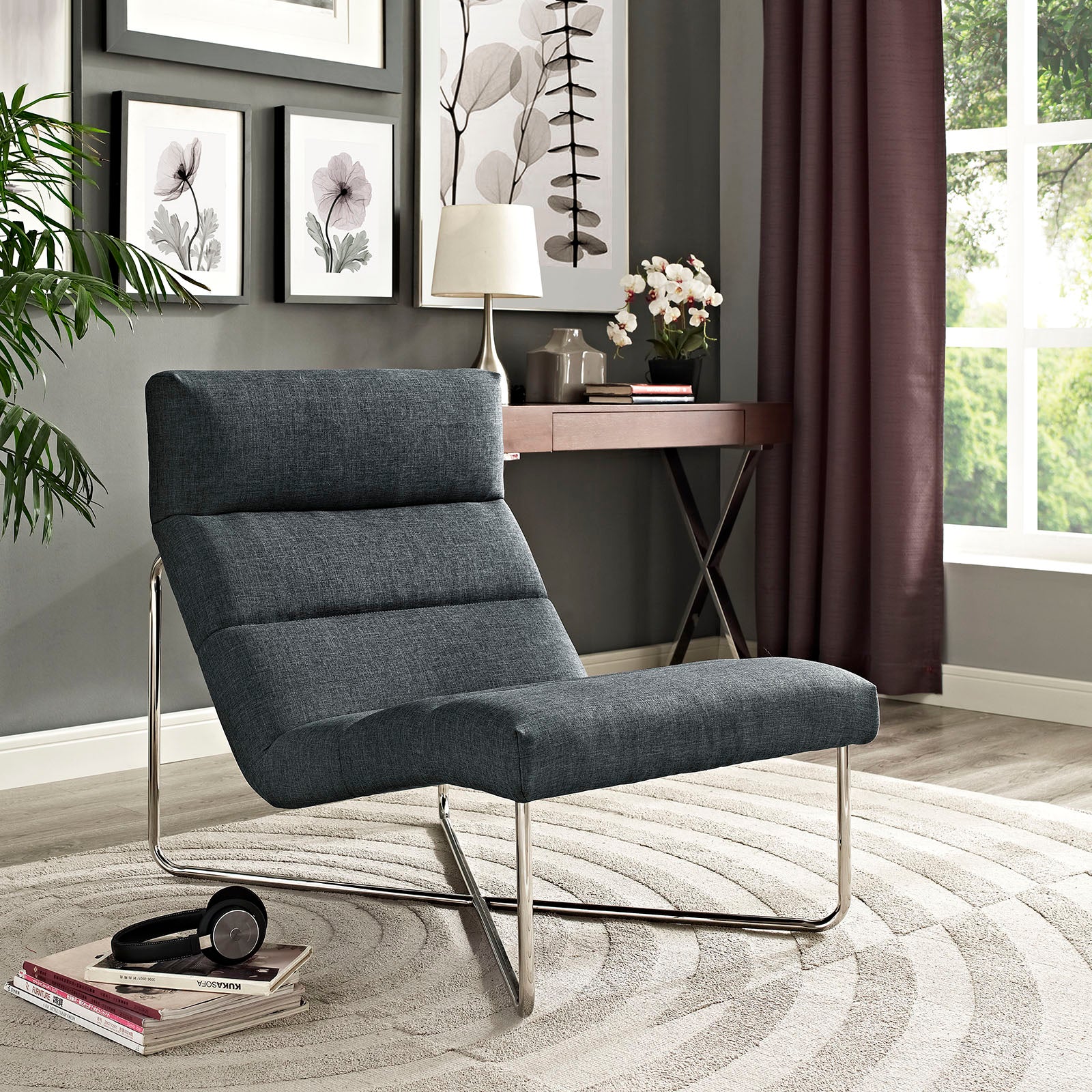 Reach Upholstered Fabric Lounge Chair