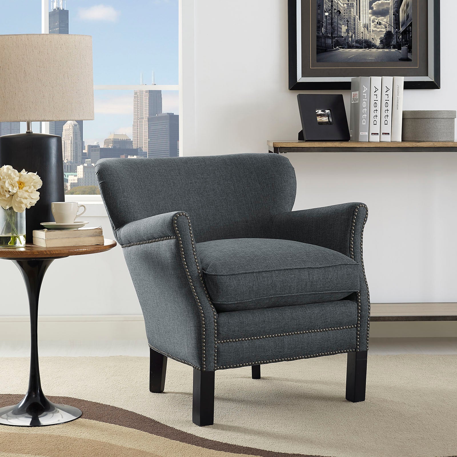 Key Upholstered Fabric Armchair