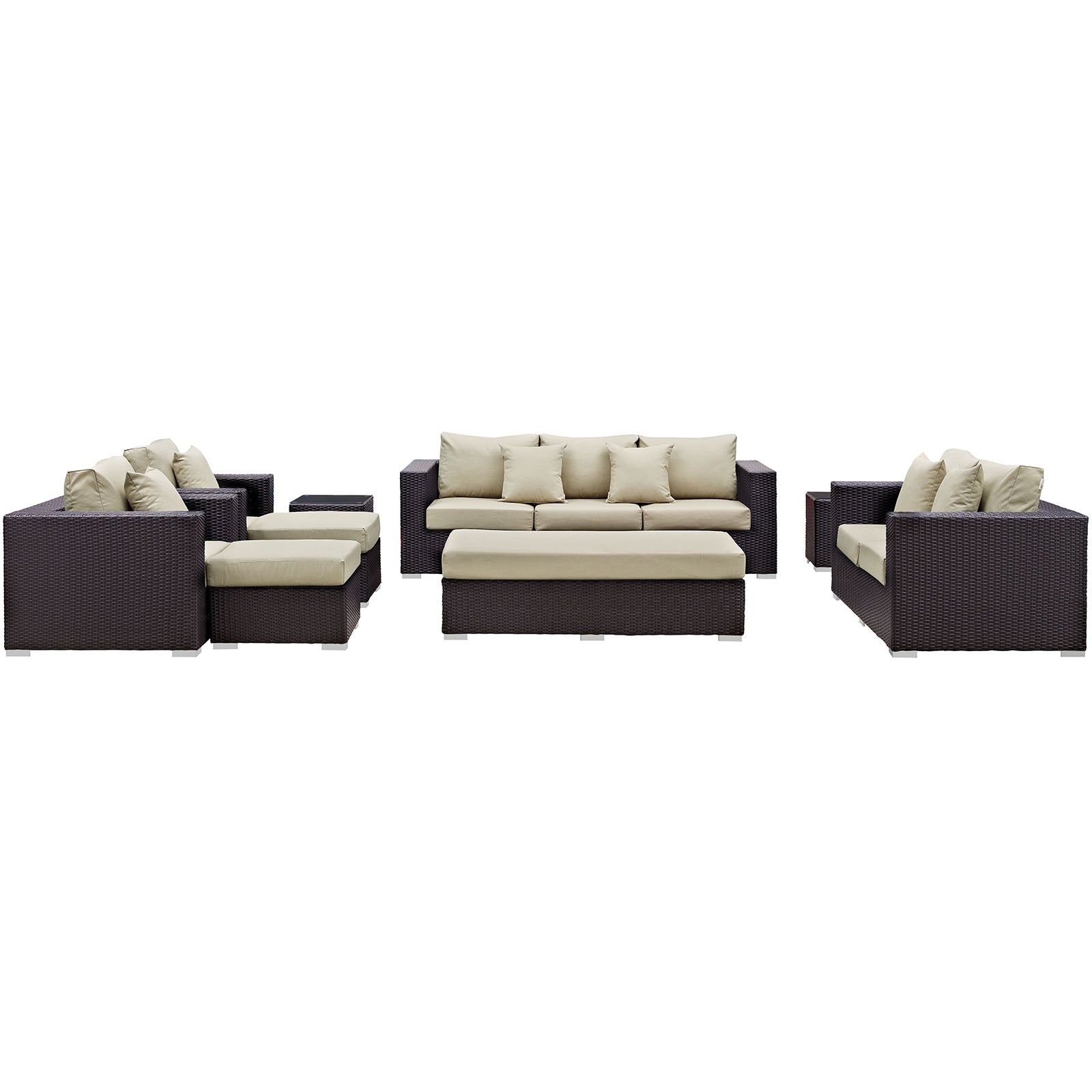 Convene 9 Piece Outdoor Patio Sofa Set