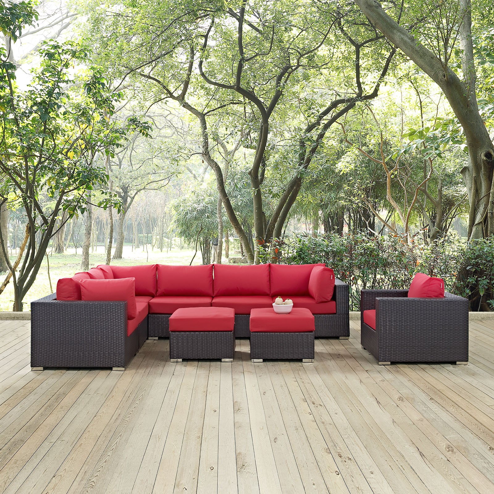 Convene 9 Piece Outdoor Patio Sectional Set