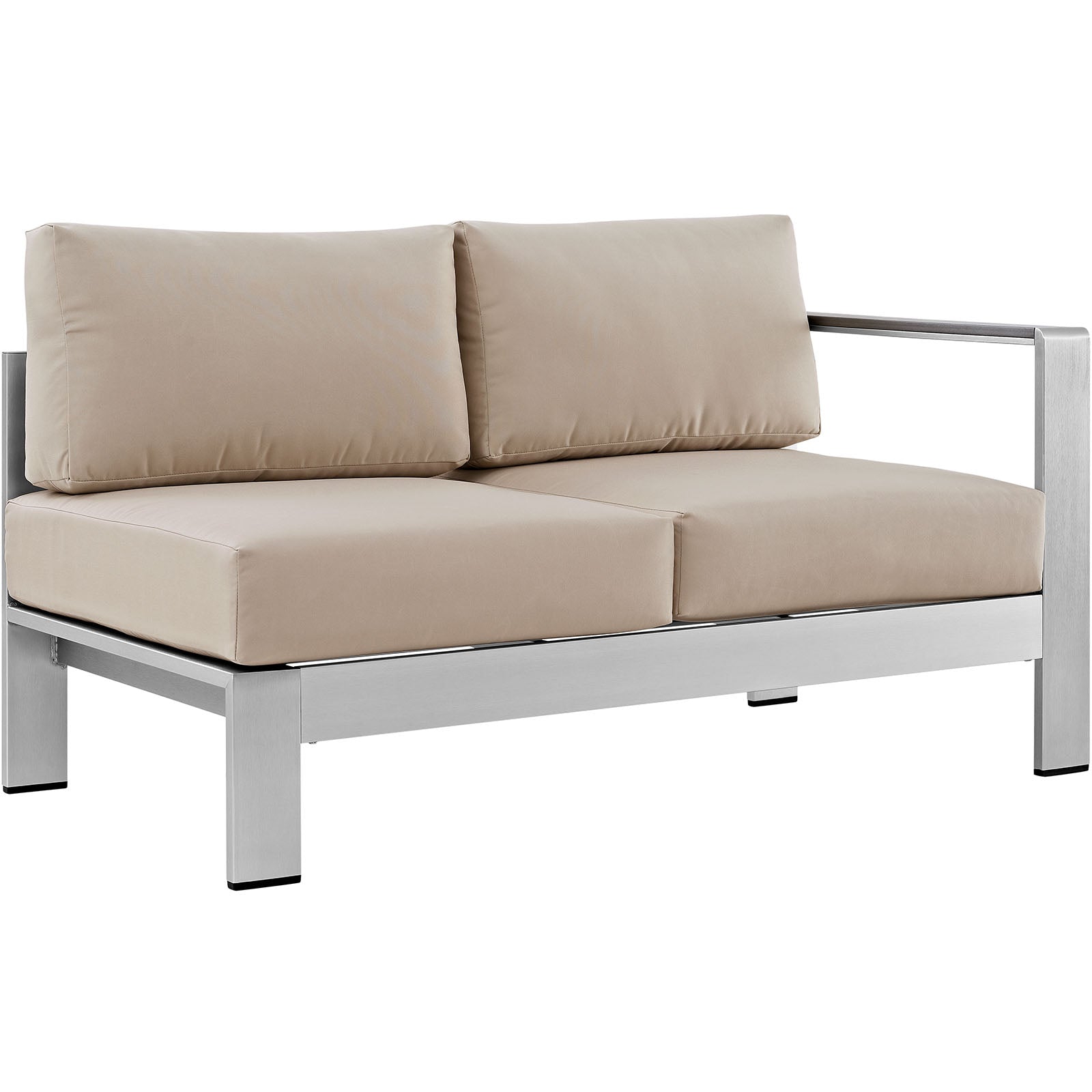 Shore Right-Arm Corner Sectional Outdoor Patio Aluminum Loveseat